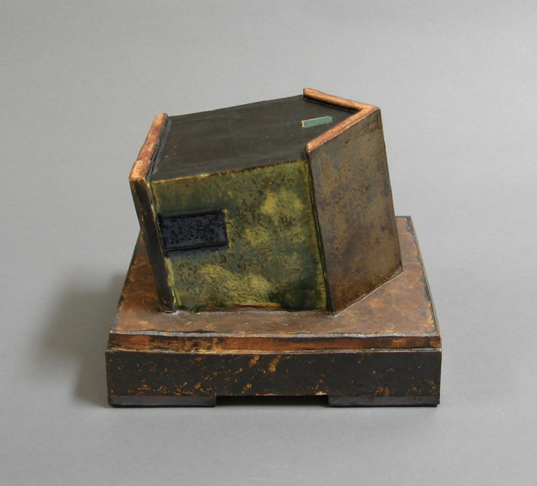 House Sinking, Ceramic, Clay and glazes, 5½ x 6¾ x 5¾”