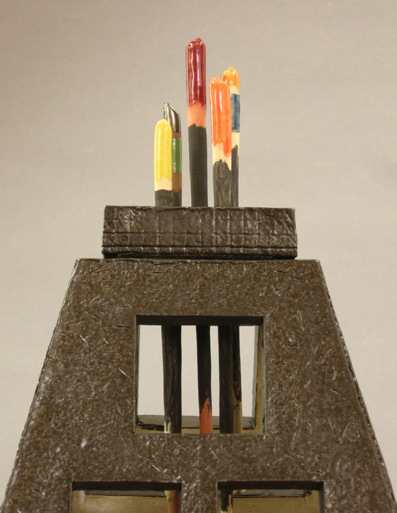 Benefits of Isolation (detail), Ceramic, Clay and glazes, 18 x 8½ x 8½ inches 
