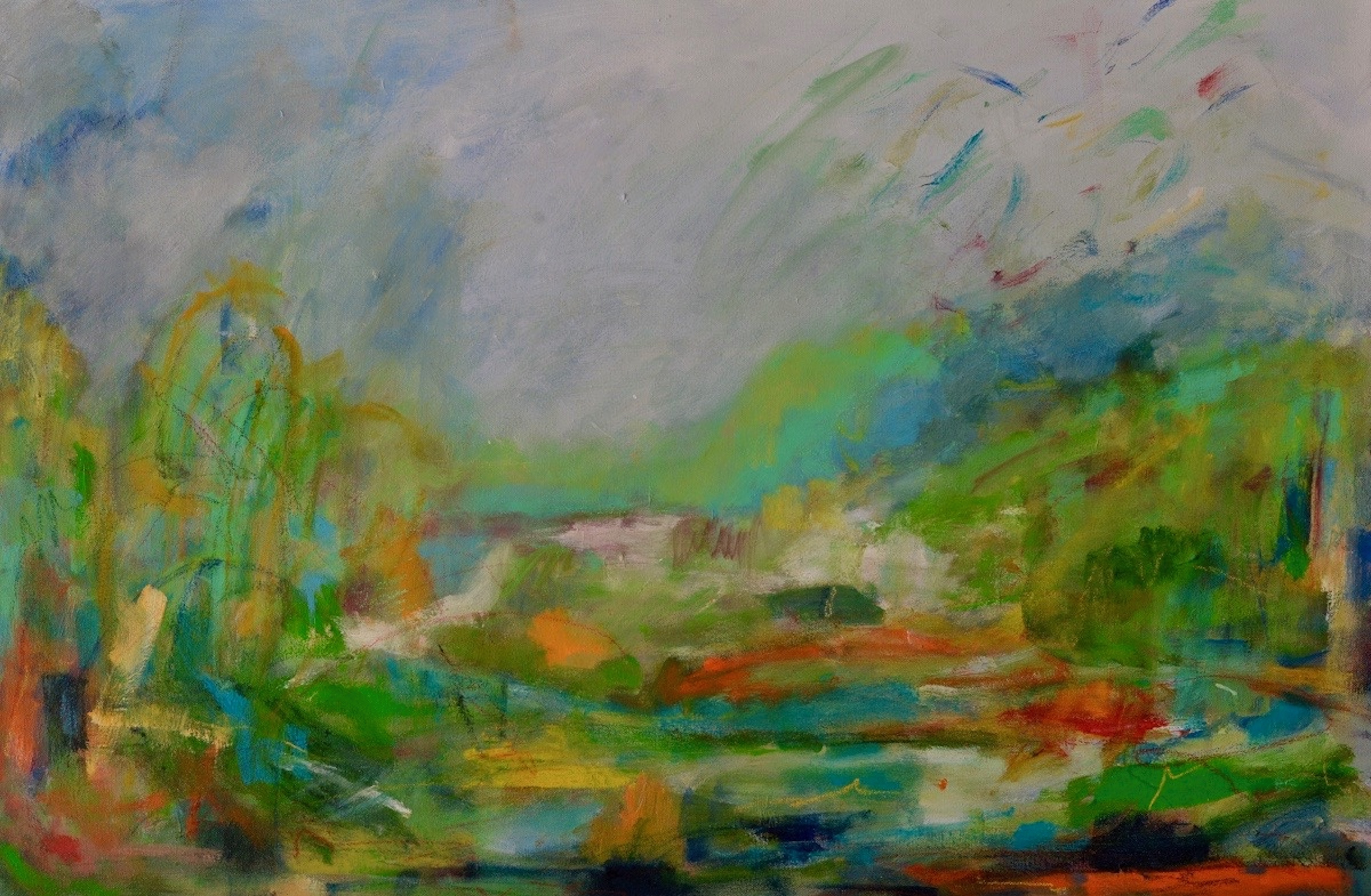 Wissahickon 3 | 2020, oil and mixed media, 30 x 40 inches