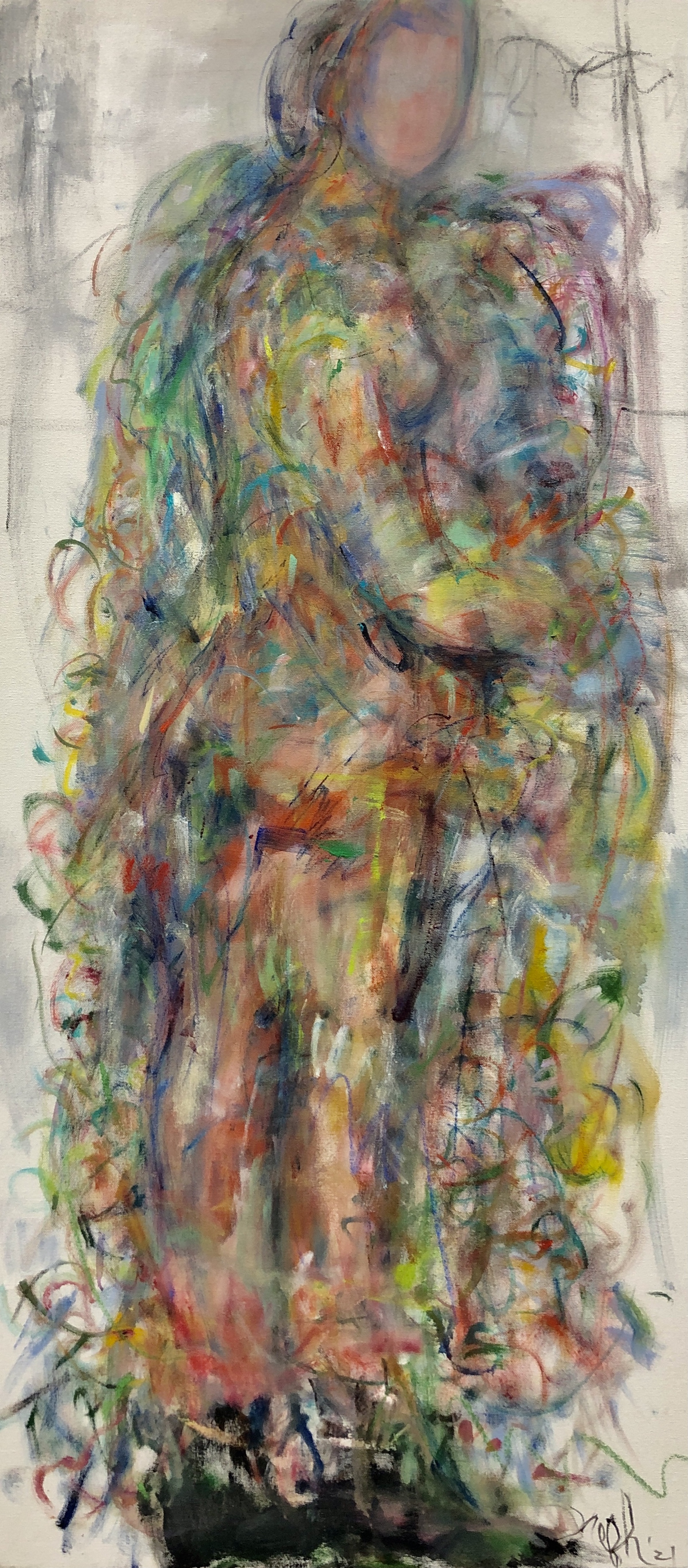 Garden Gate | 2024, oil and mixed media on canvas, 40 x 24 inches