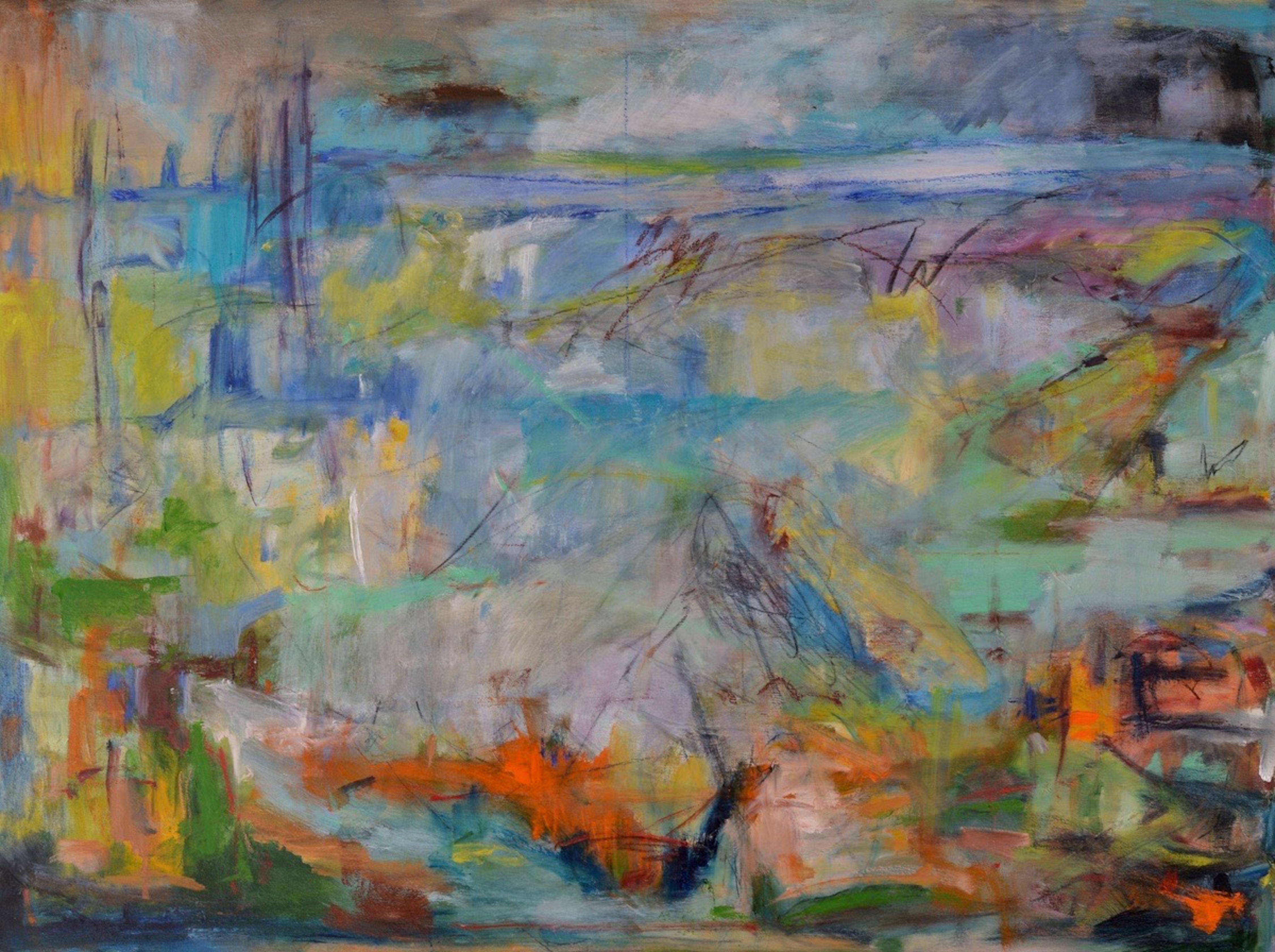 Wissahickon 1 | 2020, oil and mixed media, 30 x 40 inches