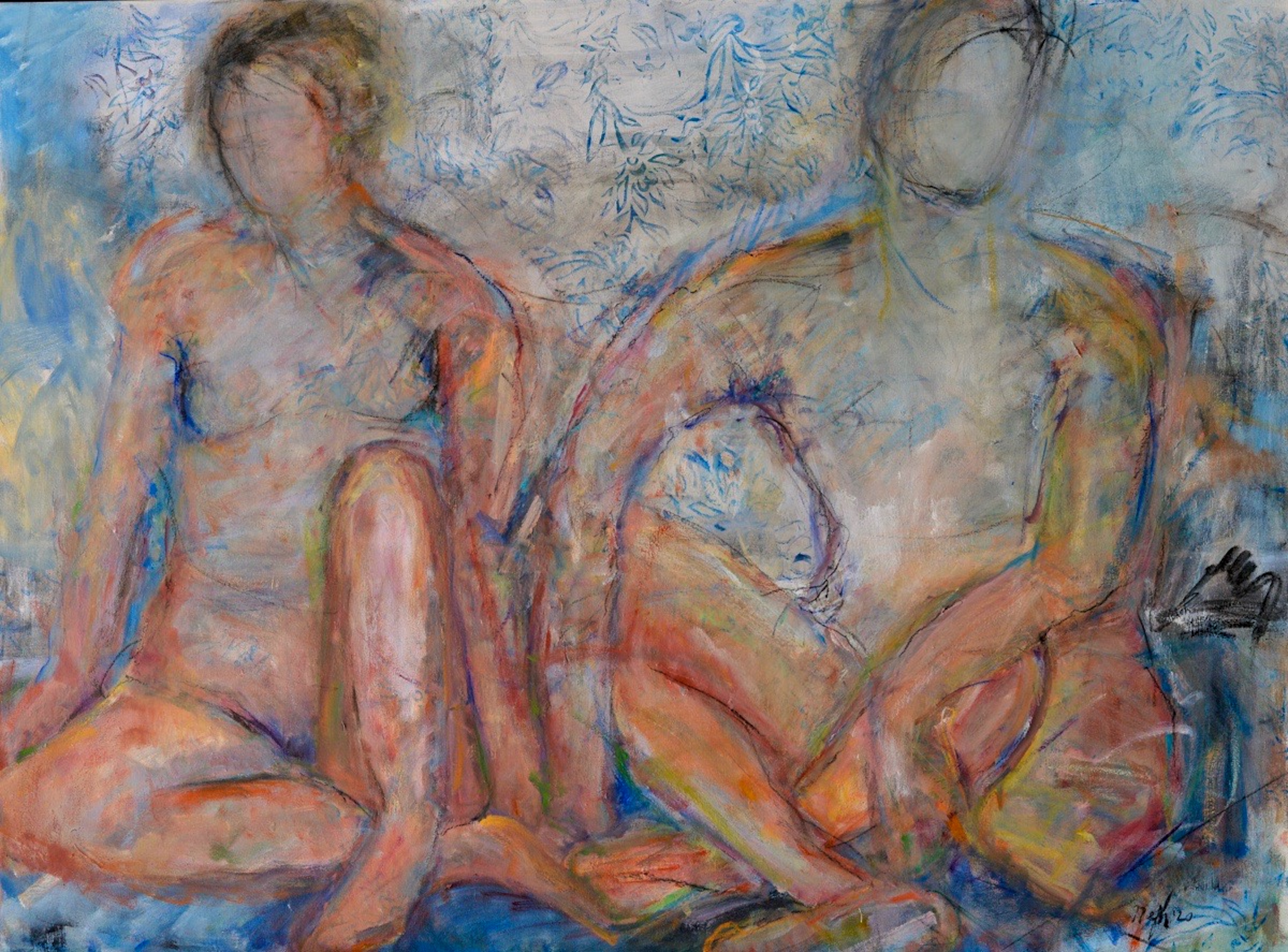 Isolation, Together | 2020, oil and mixed media, 36 x 48 inches