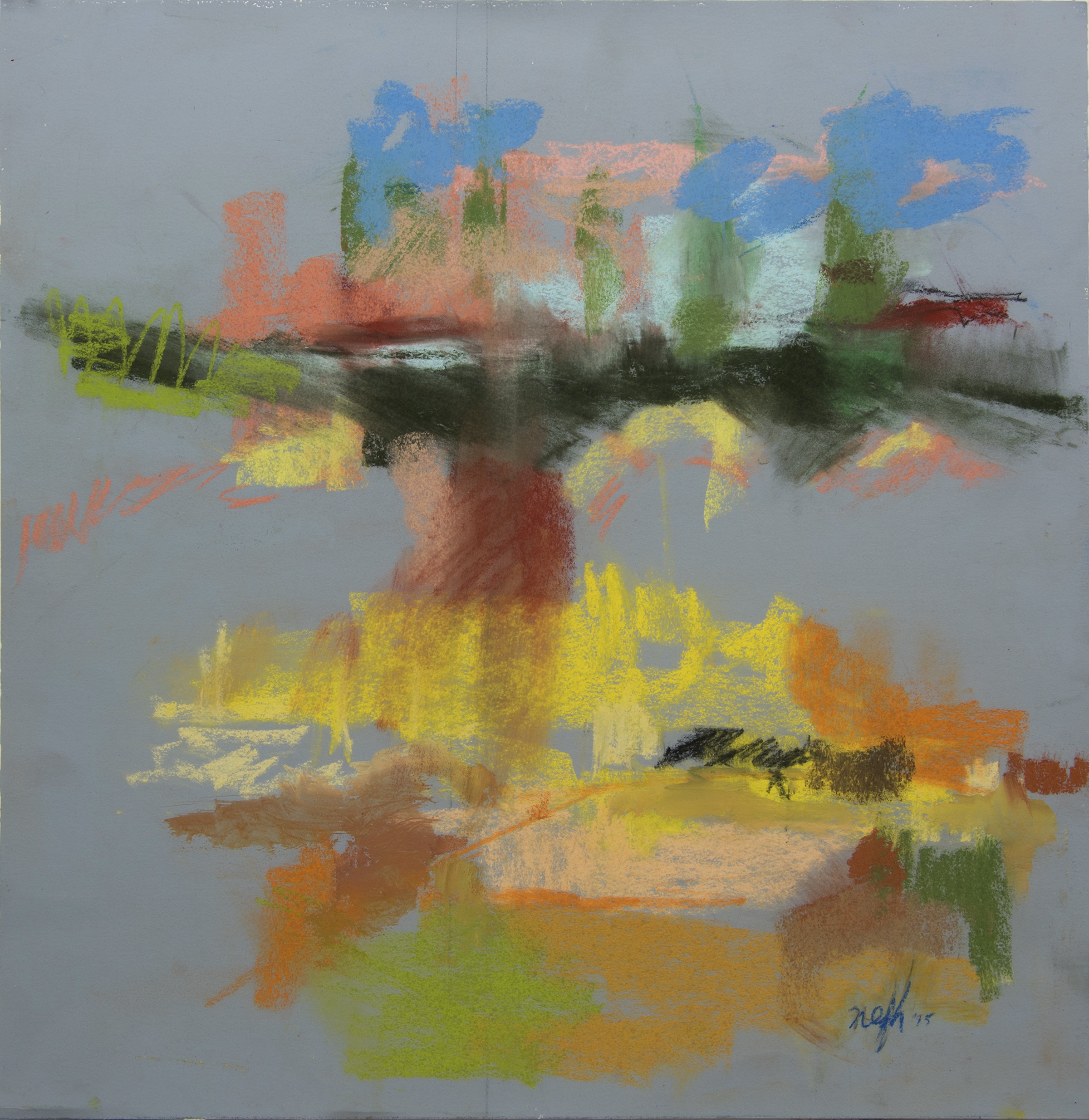 Reflection | 2023, soft pastel on paper, 16 x 16 inches