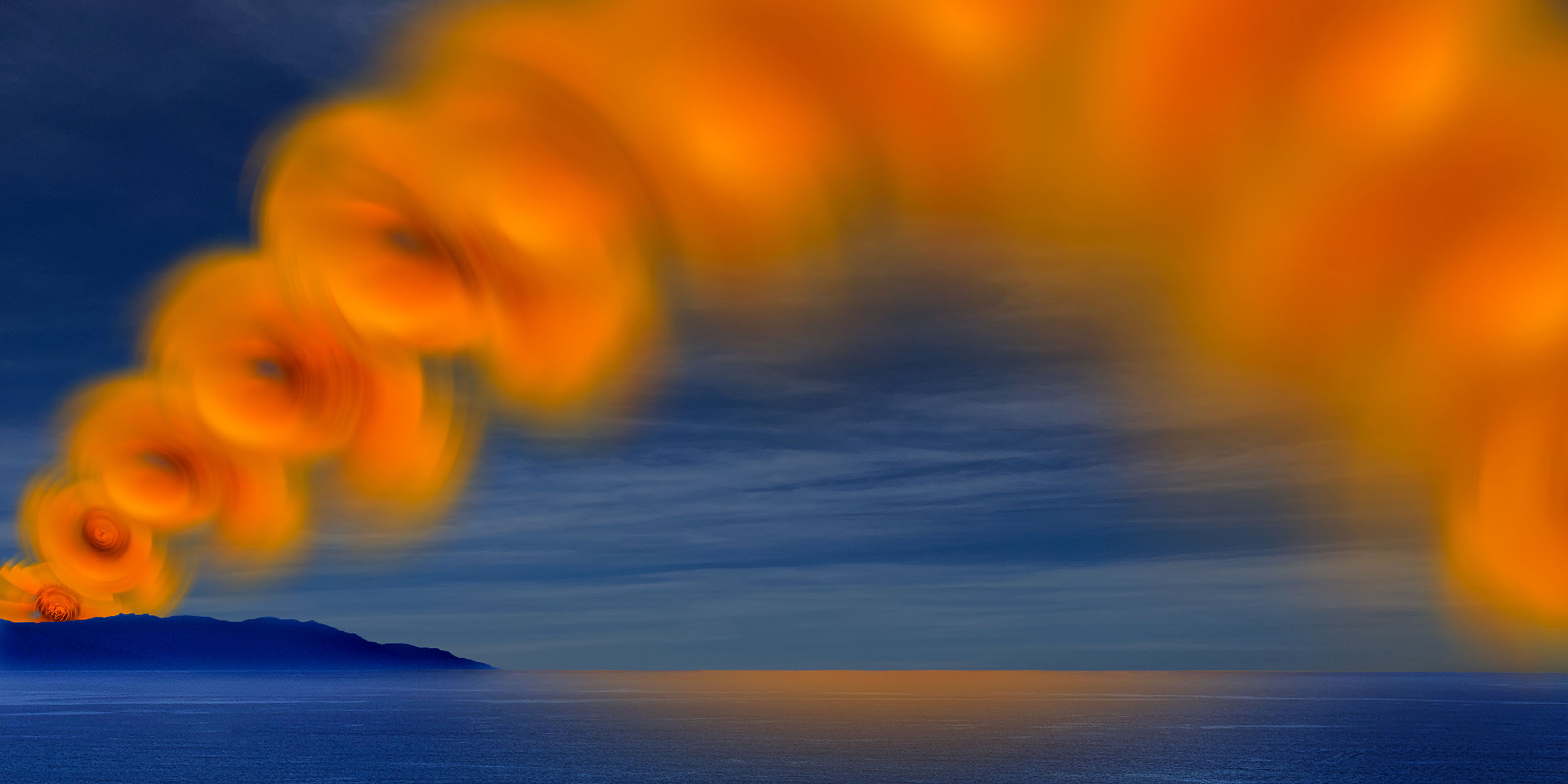 Flare | 2025, digital photomontage, acrylic print, 24 x 12 inches