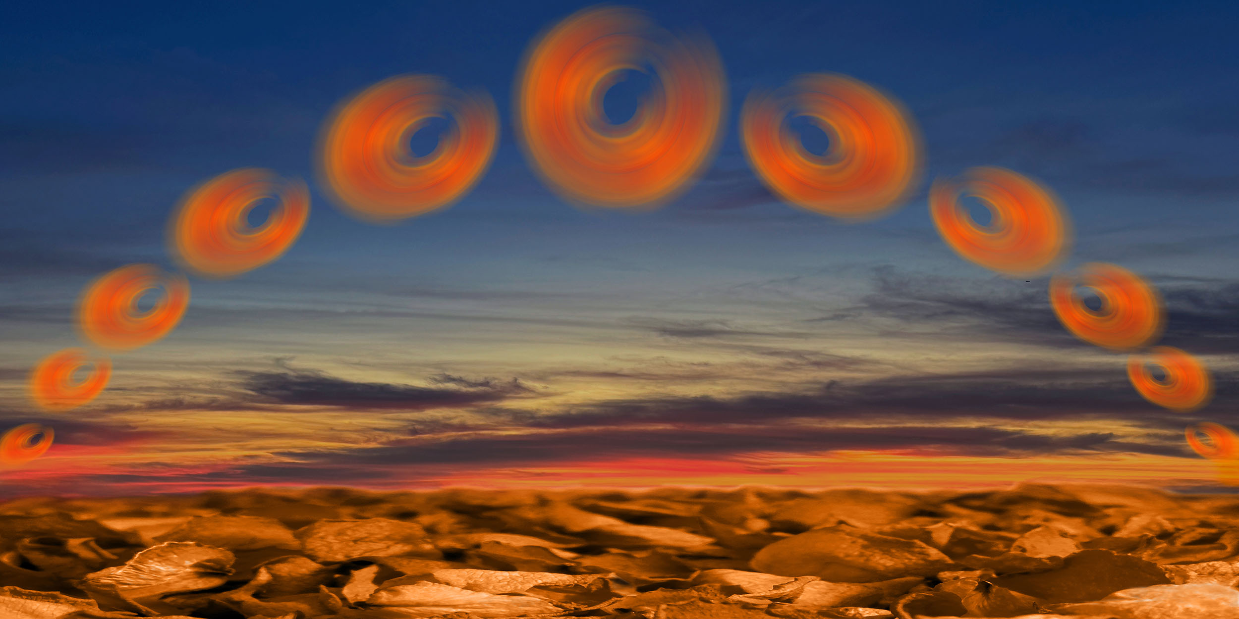 Parabola | 2025, digital photomontage, acrylic print, 24 x 12 inches