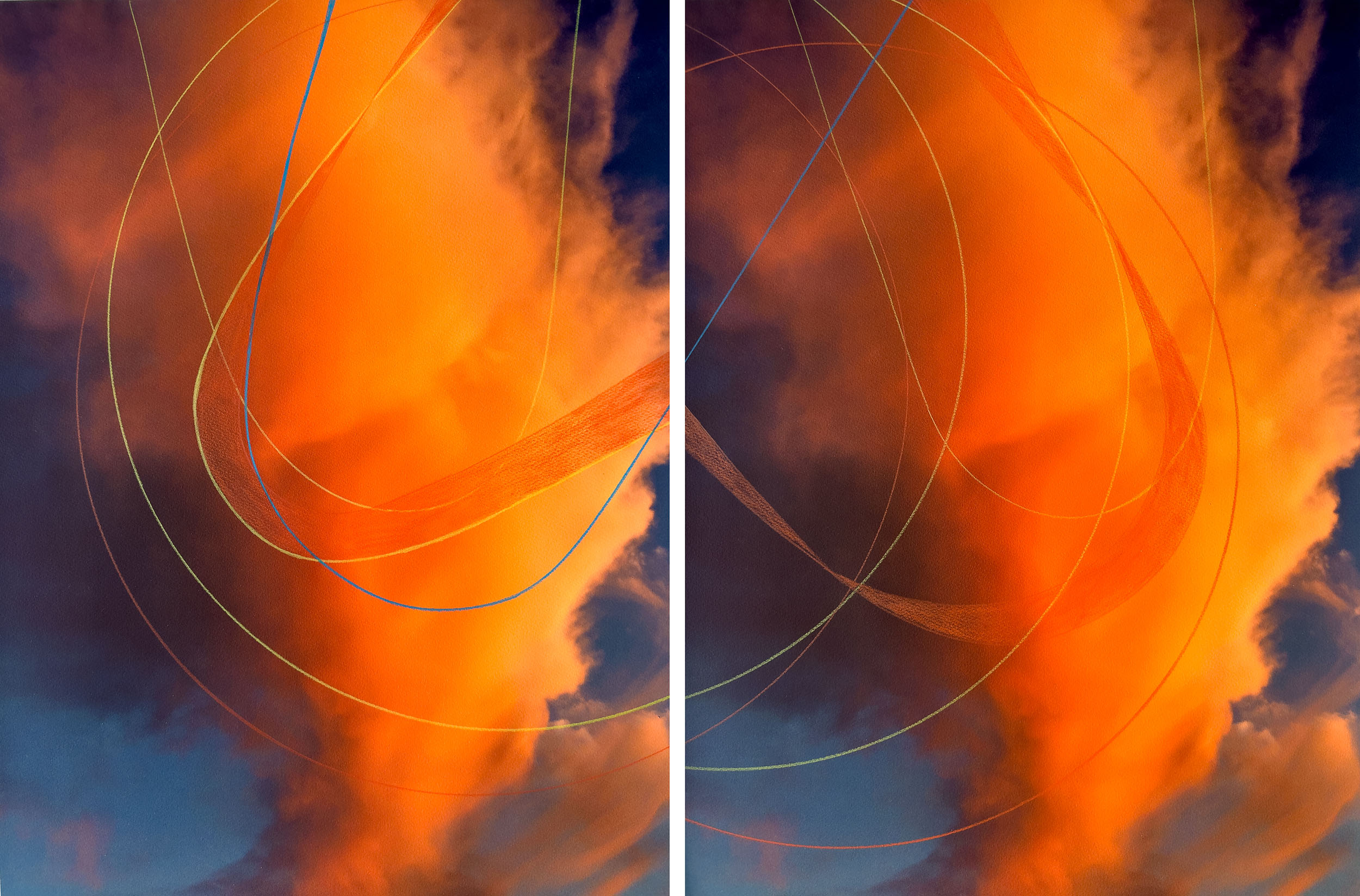 Runner Between Realms | Pigment Ink Print on Archival Paper with Colored Pencil, 24” x 36