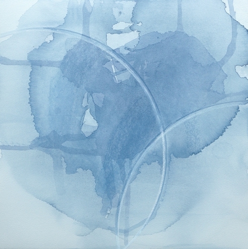 Dive | watercolor and crayon, 21" x 21"