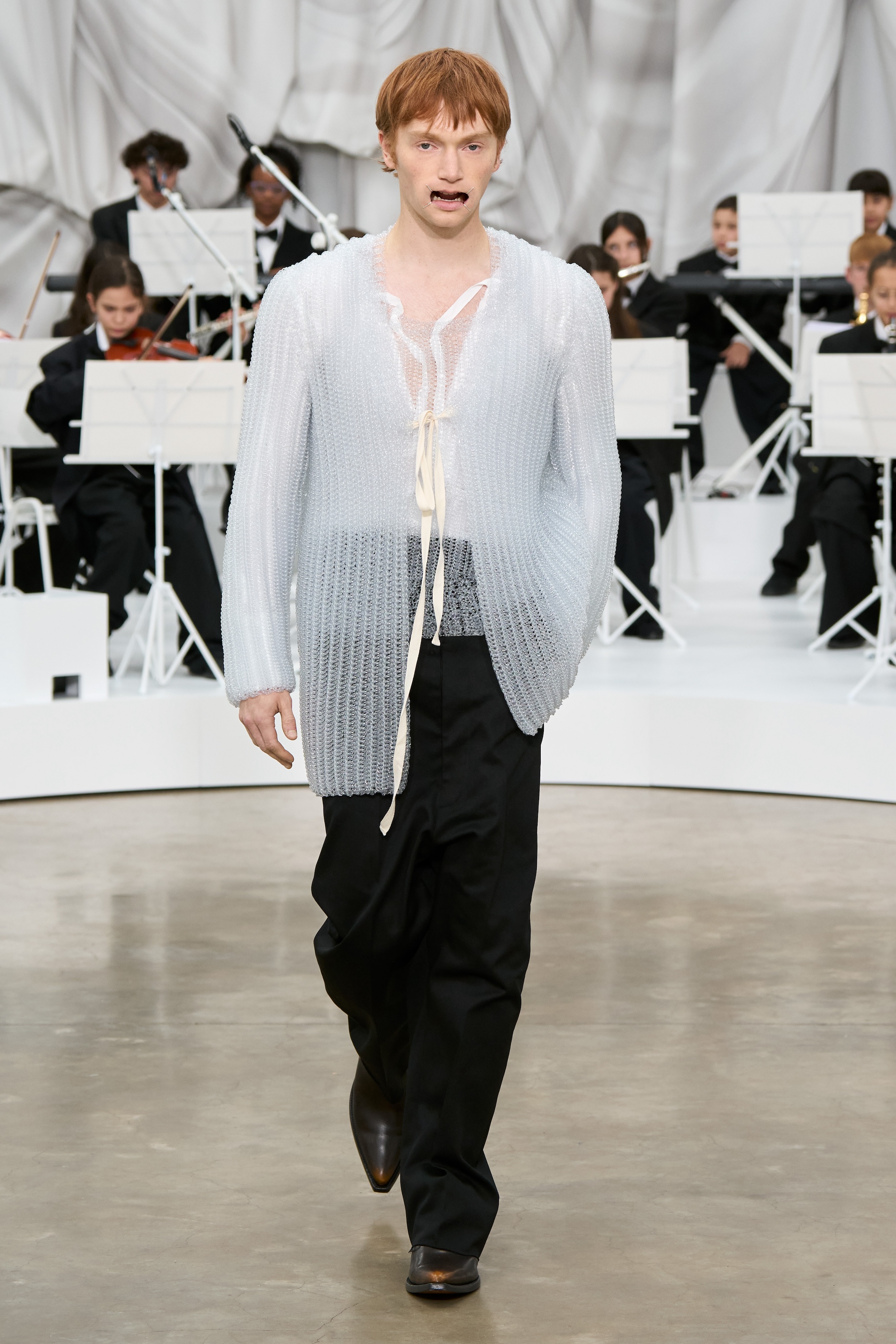 Clear Jelly Yarn Knit Jacket from Maison Margiela's Co-Ed Spring-Summer 2026 Show