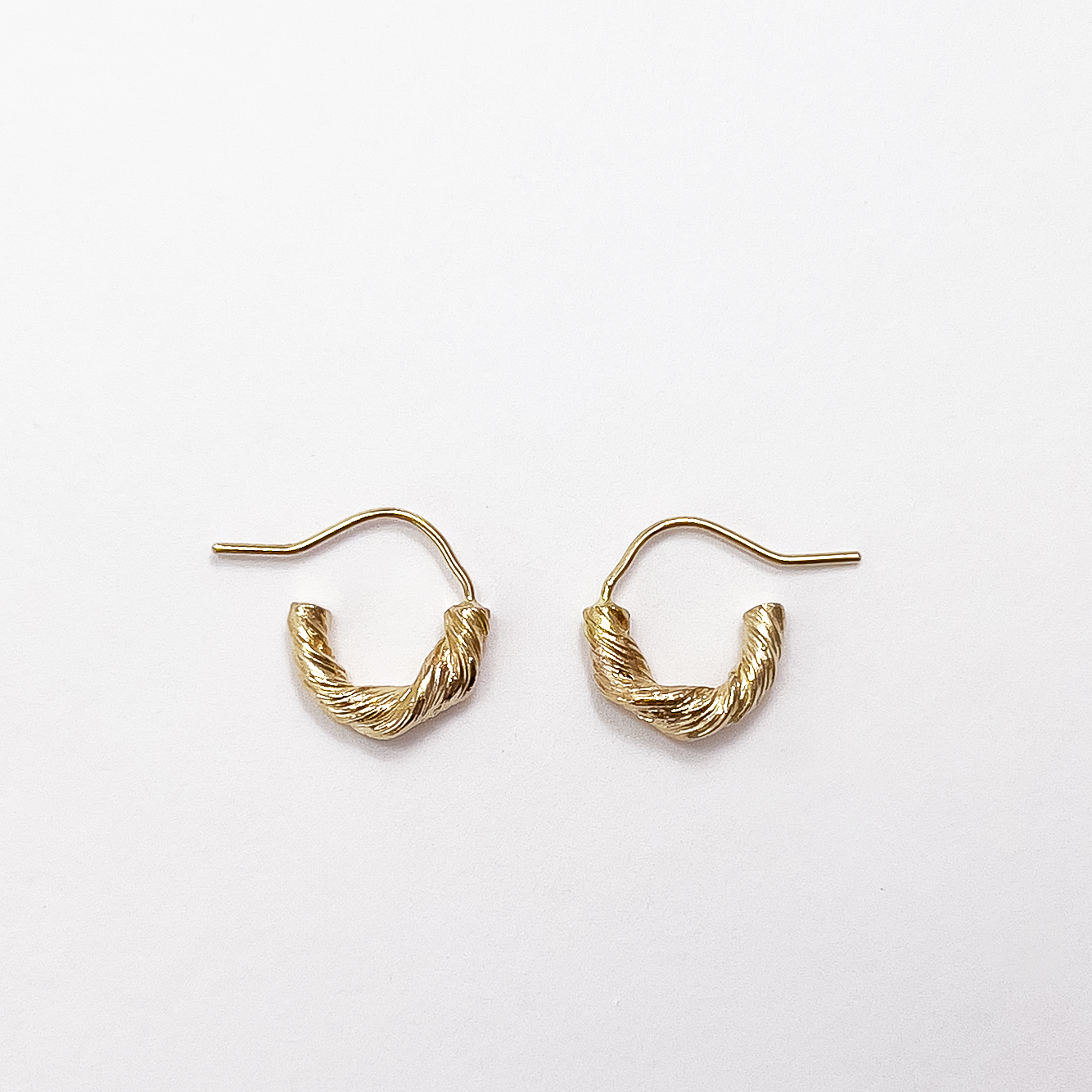 Entwine Earrings, Lost Wax Cast and Hand Assembled, 14ky gold, .5