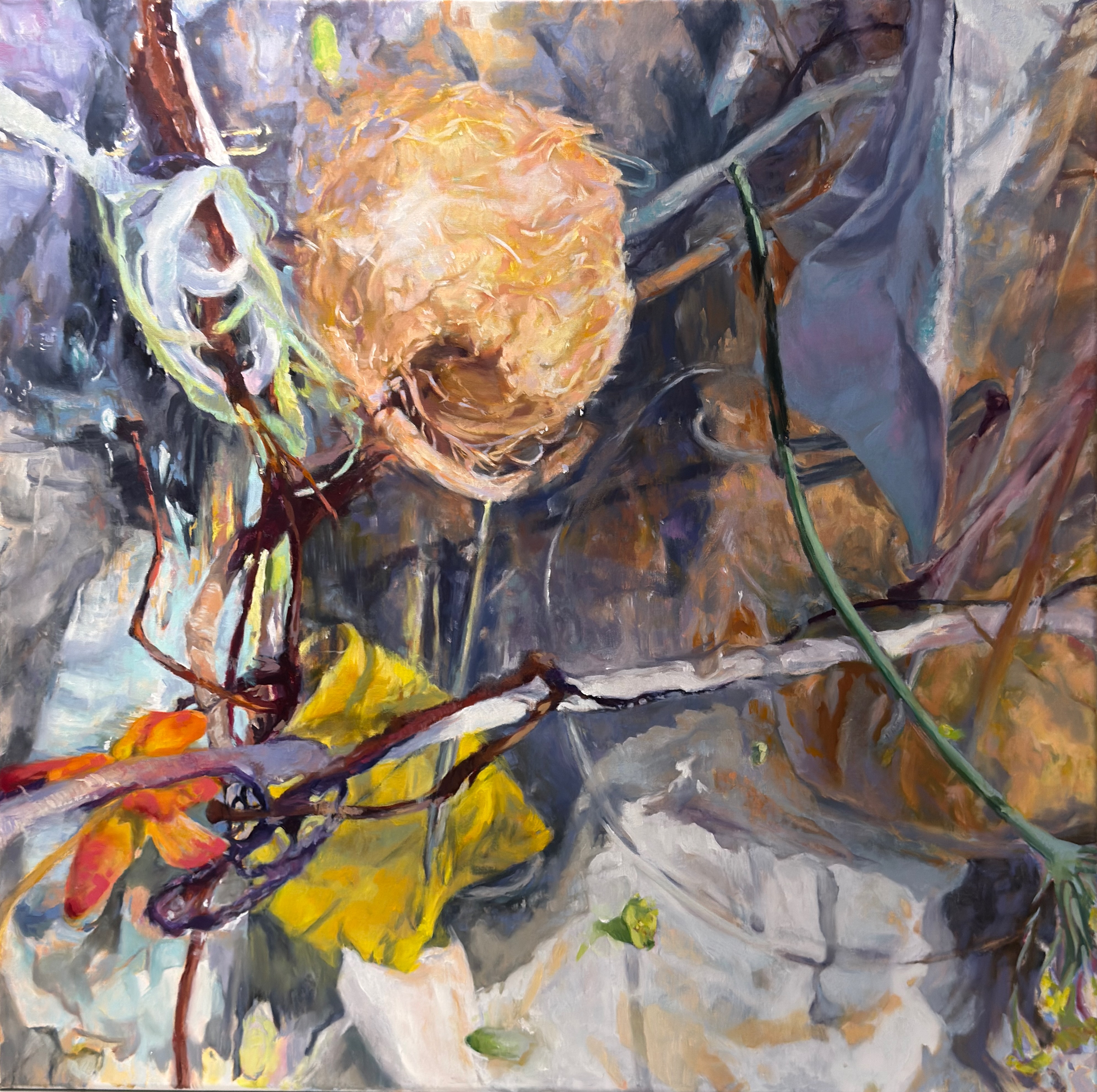 "Dropping Anchor" painting, oil on linen, 30”x 30”