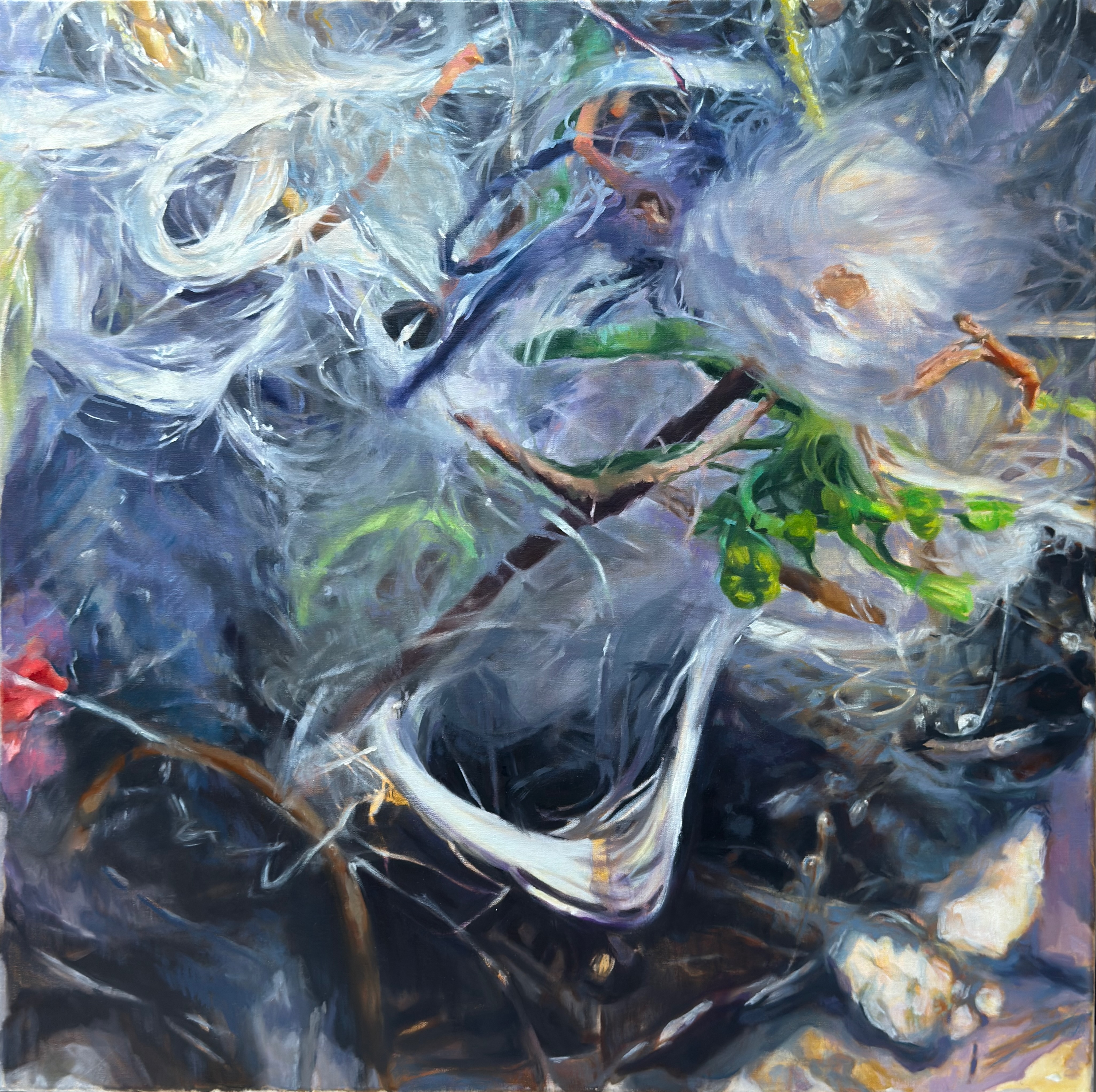 "Seeding Storm" painting, oil on linen, 30”x 30”