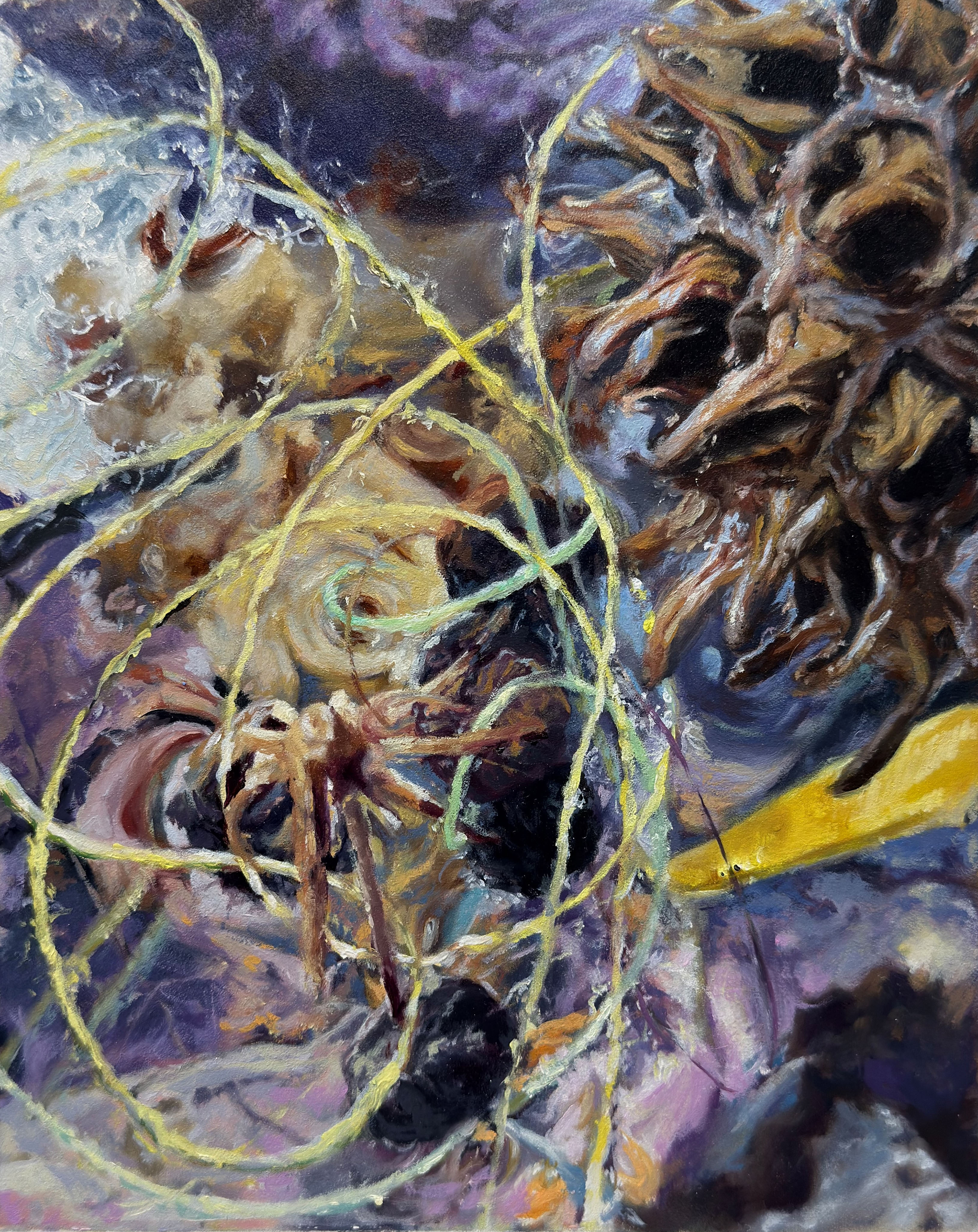 "Whorls" painting, oil on panel, 10”x 8”