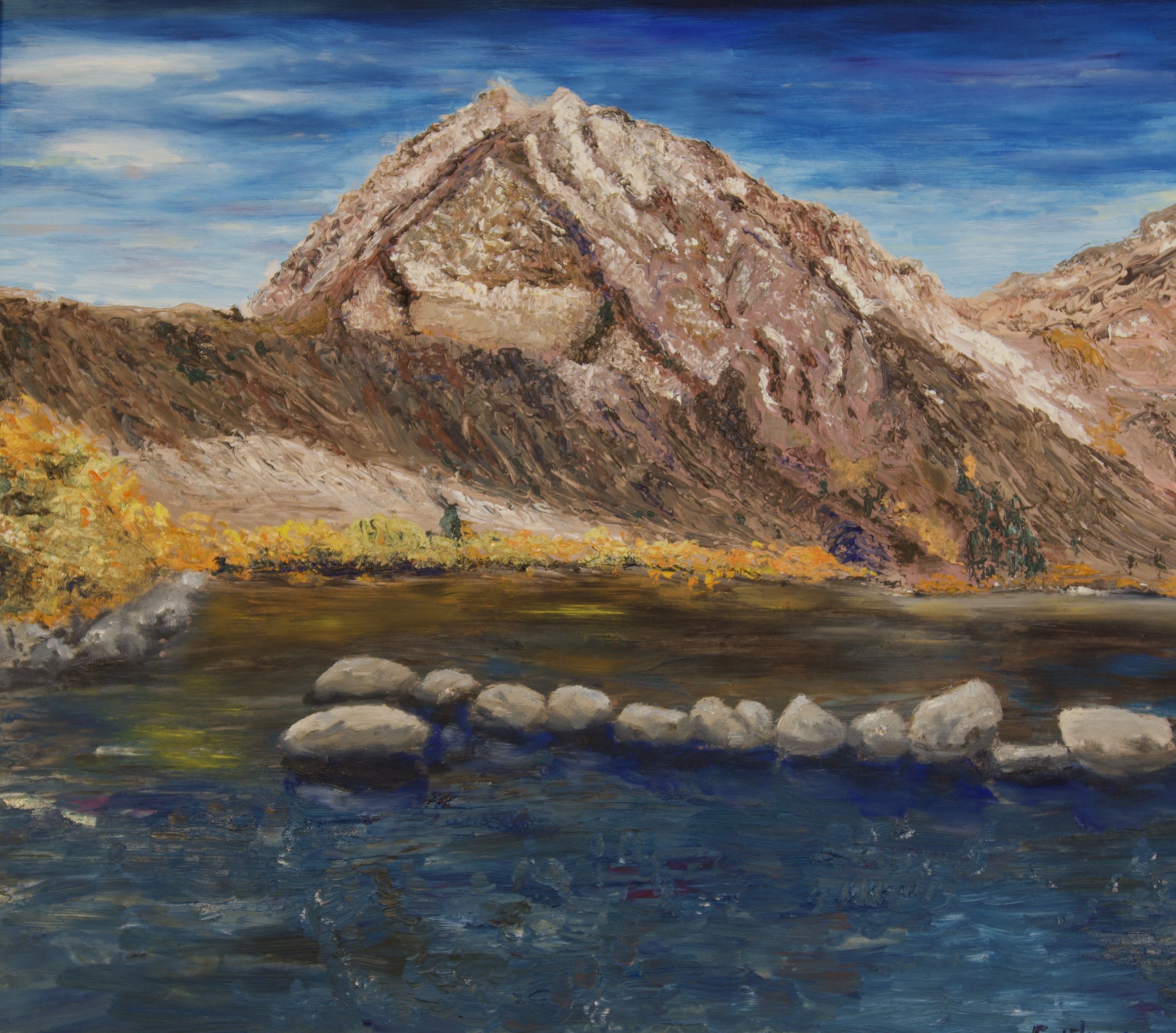 “Montana Lake” 2014, painting, oil on board, 30 x 24 inches