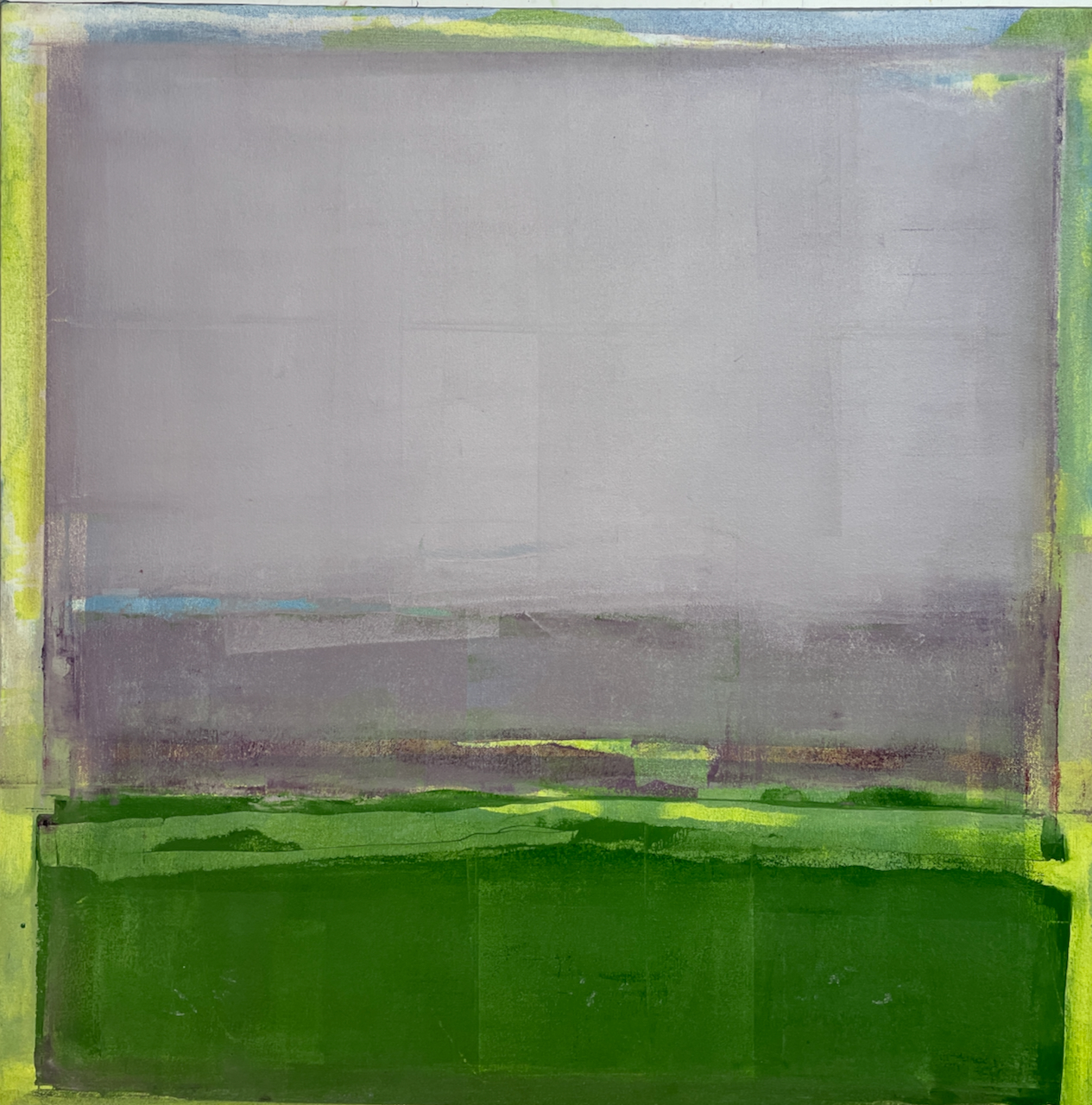 “Brayer 1” painting, acrylic and oil on canvas, 24” x 24” 