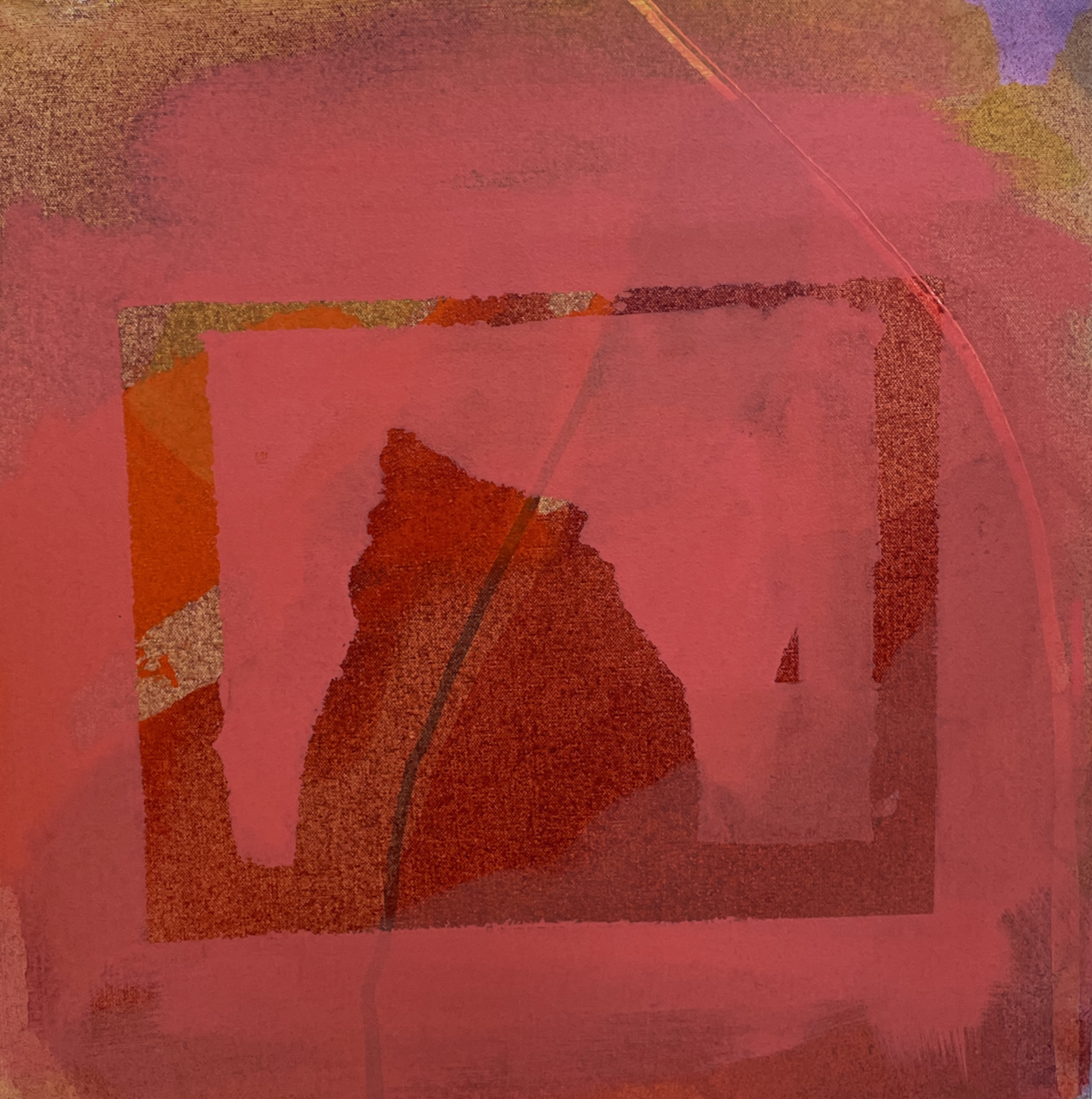 “First Violet” painting, acrylic on canvas, 18” x 18” 