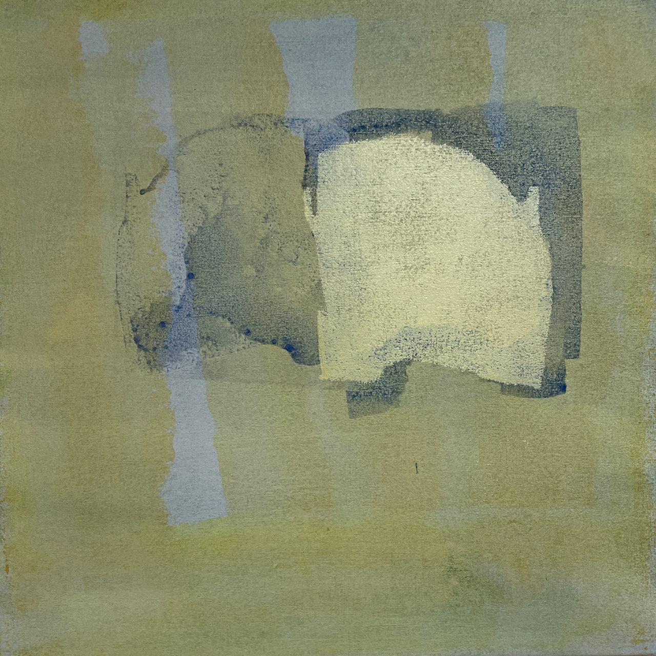 “China Blue” painting, acrylic and oil on canvas, 18” x 18” 