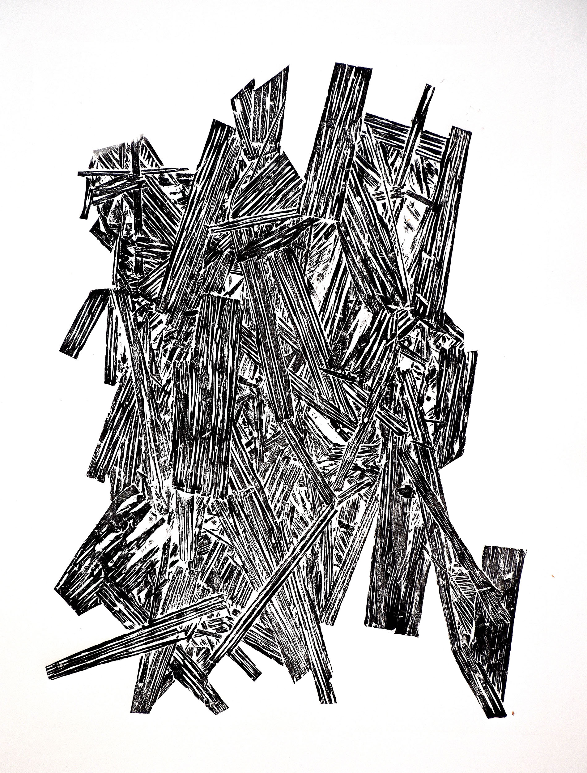 The Ravages Of Time, 2018, Woodcut Print on paper