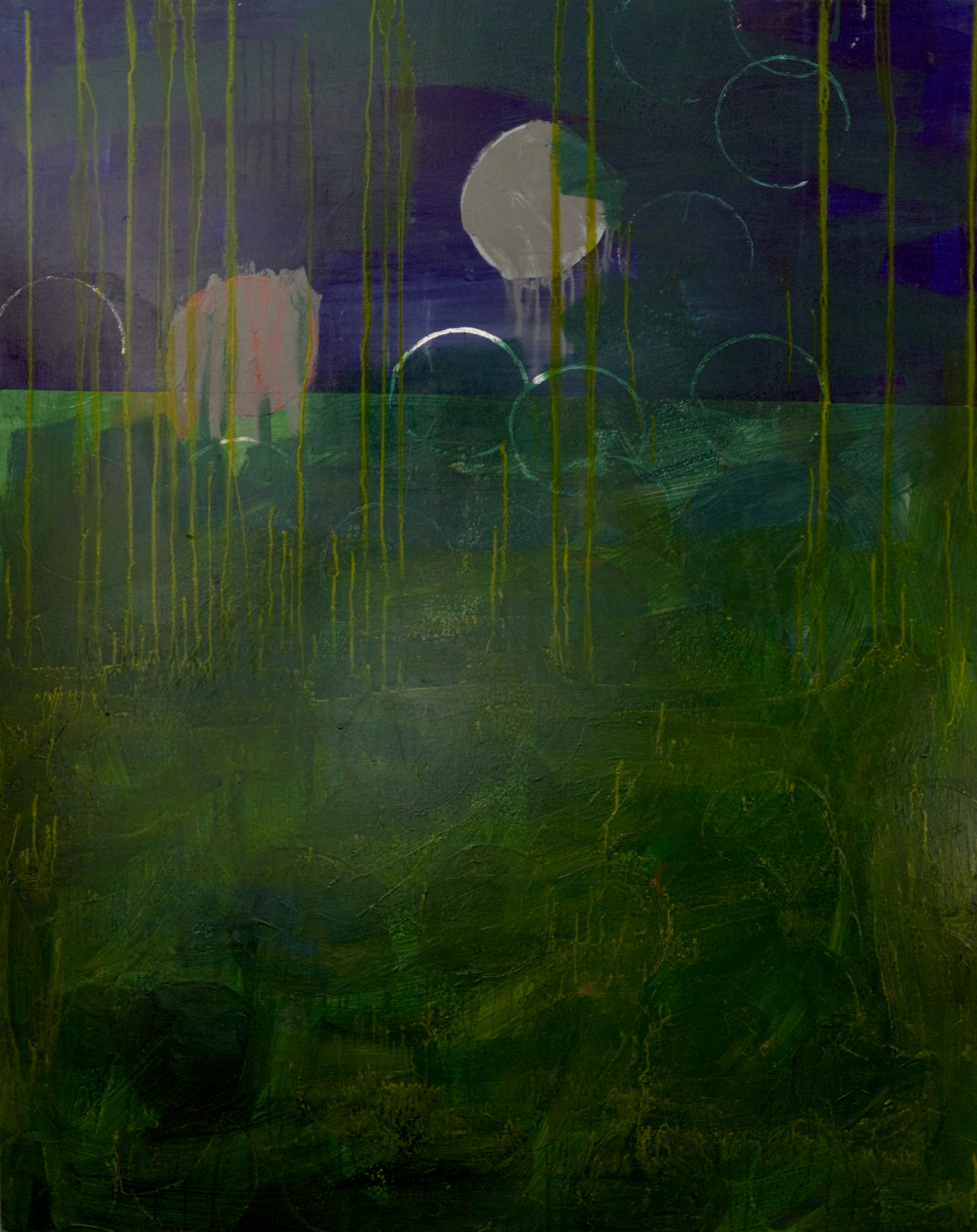 “untitled-green” 2025, acrylic on canvas, 48 x 60 inches