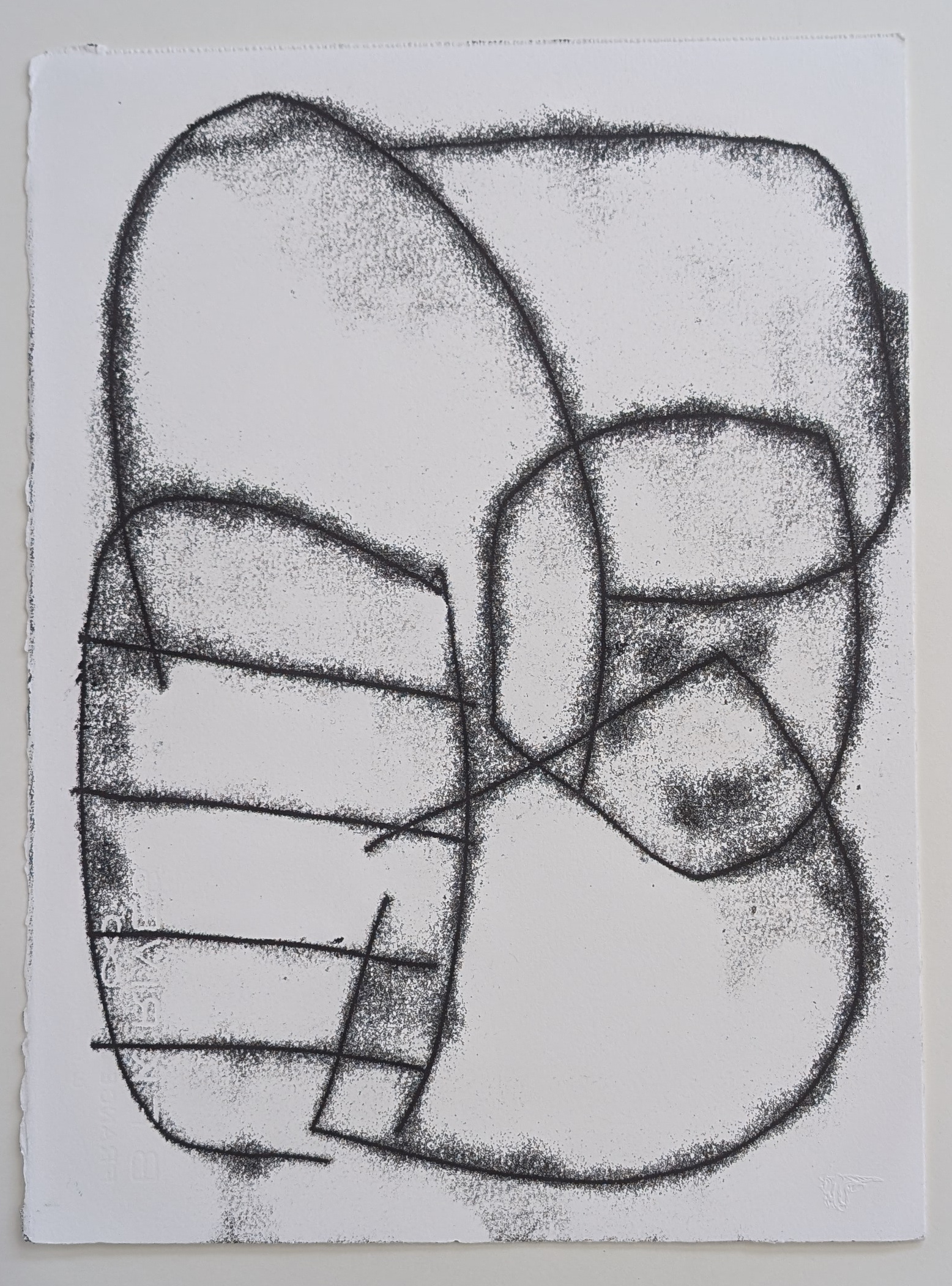 “monoprint-007” 2022, ink on paper, 11 x 15 inches