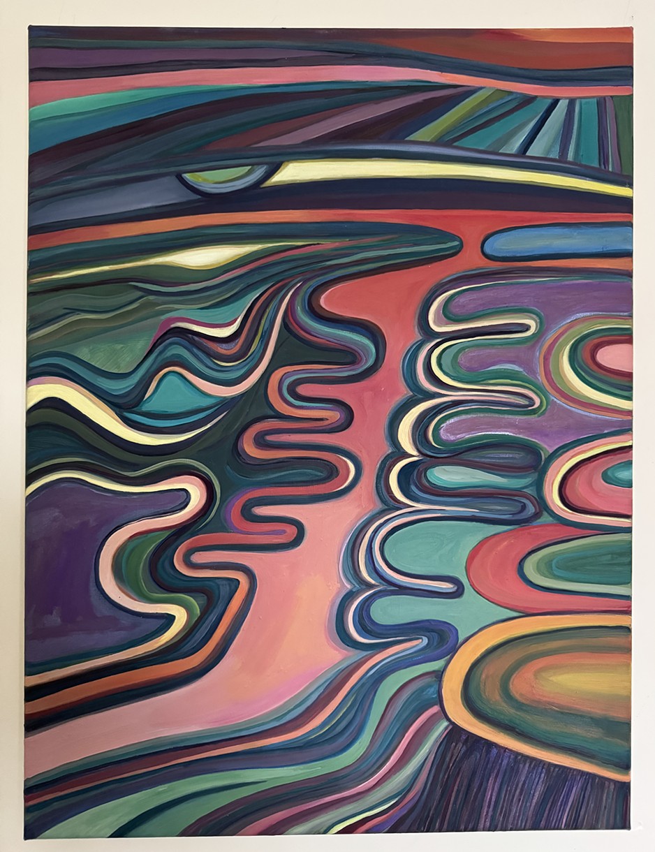 "Leaving My Eyes See Surprise" Oil on canvas, 24" x 18”