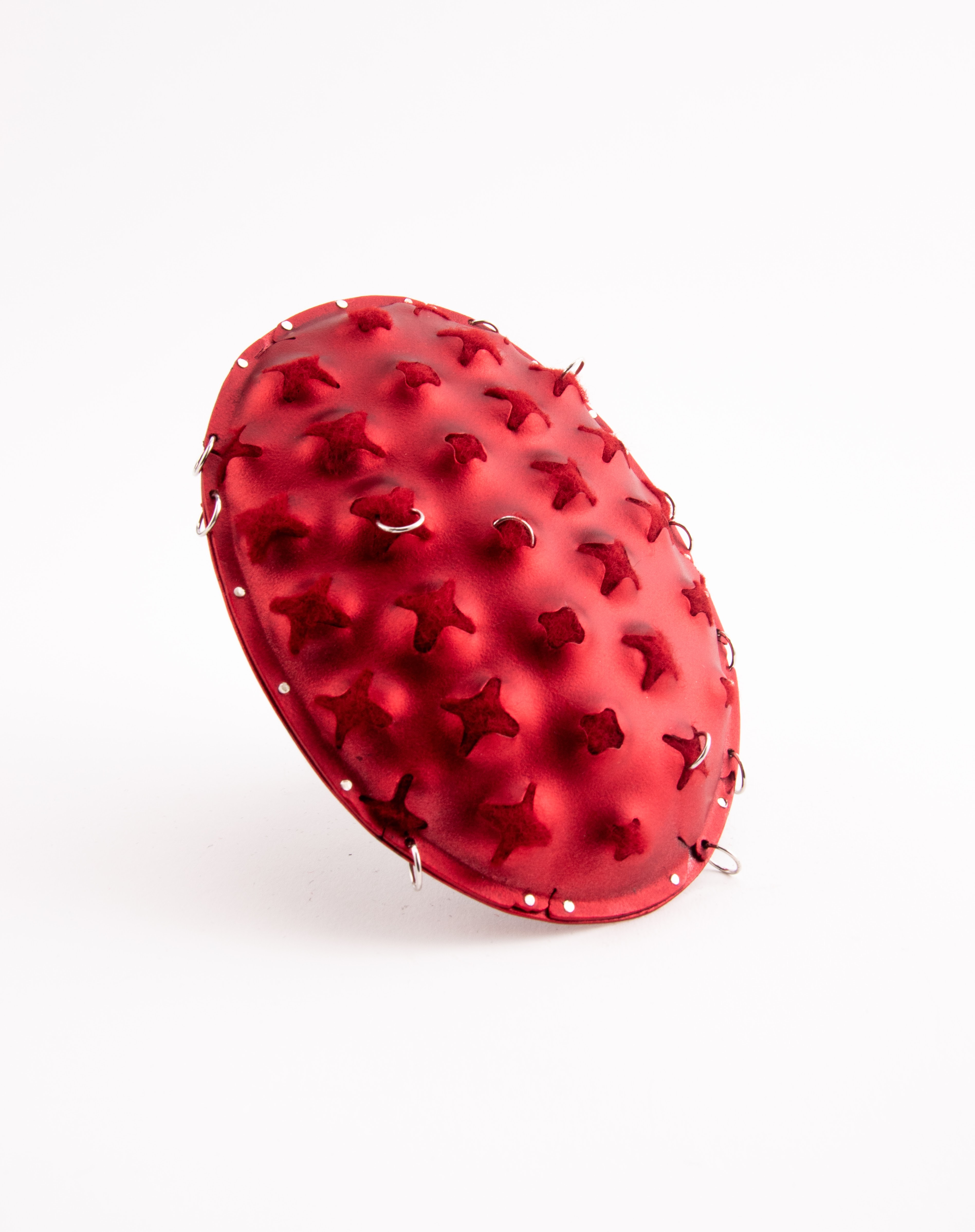 Red Velvet - 2020 - Brooch - copper, brass, powder coat, felt, flock, sterling silver, stainless steel - L: 6.5 inches W: 5 inches H: 0.95 inches