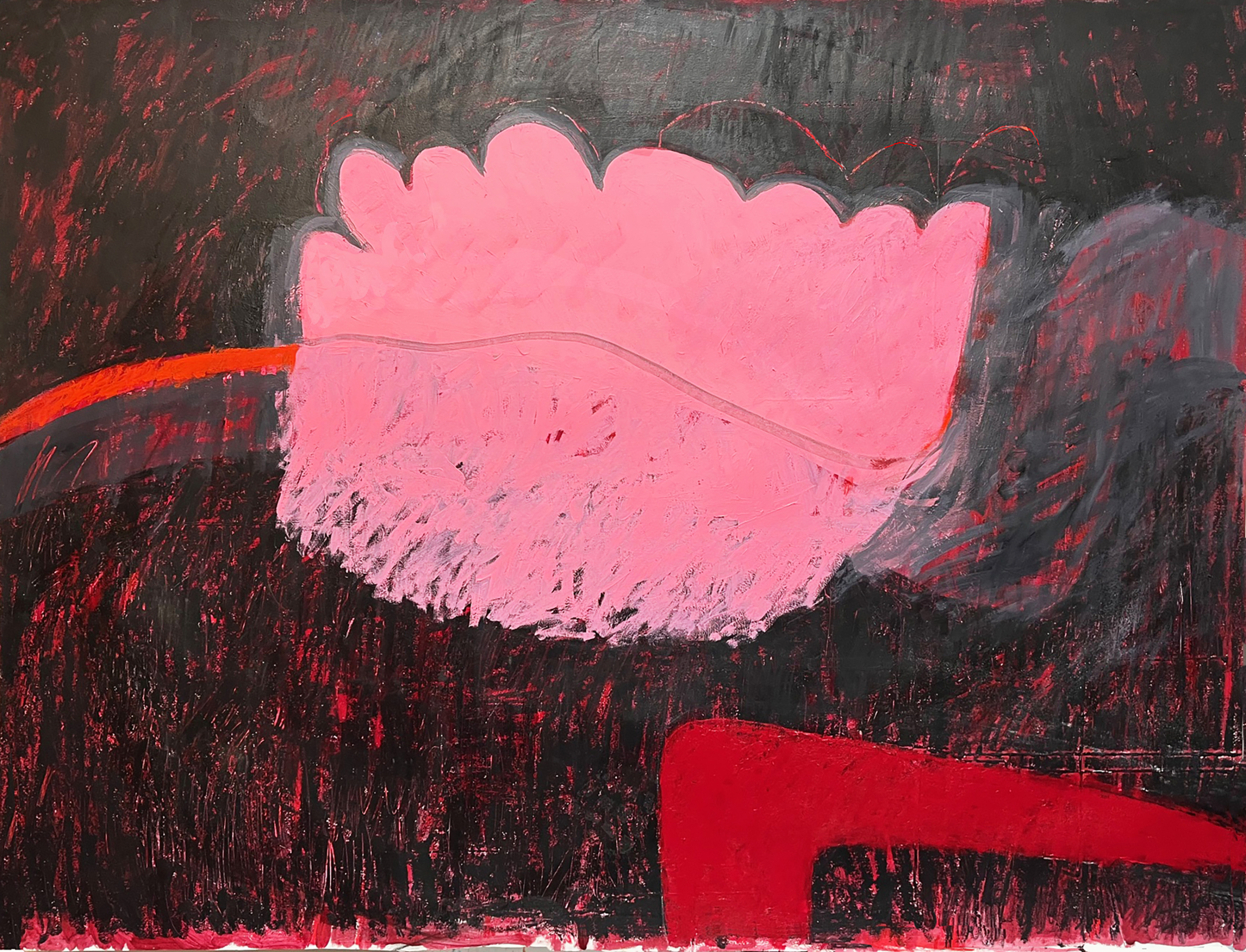 "Odalisque" 2026, painting, acrylic on paper, 38" x 50"