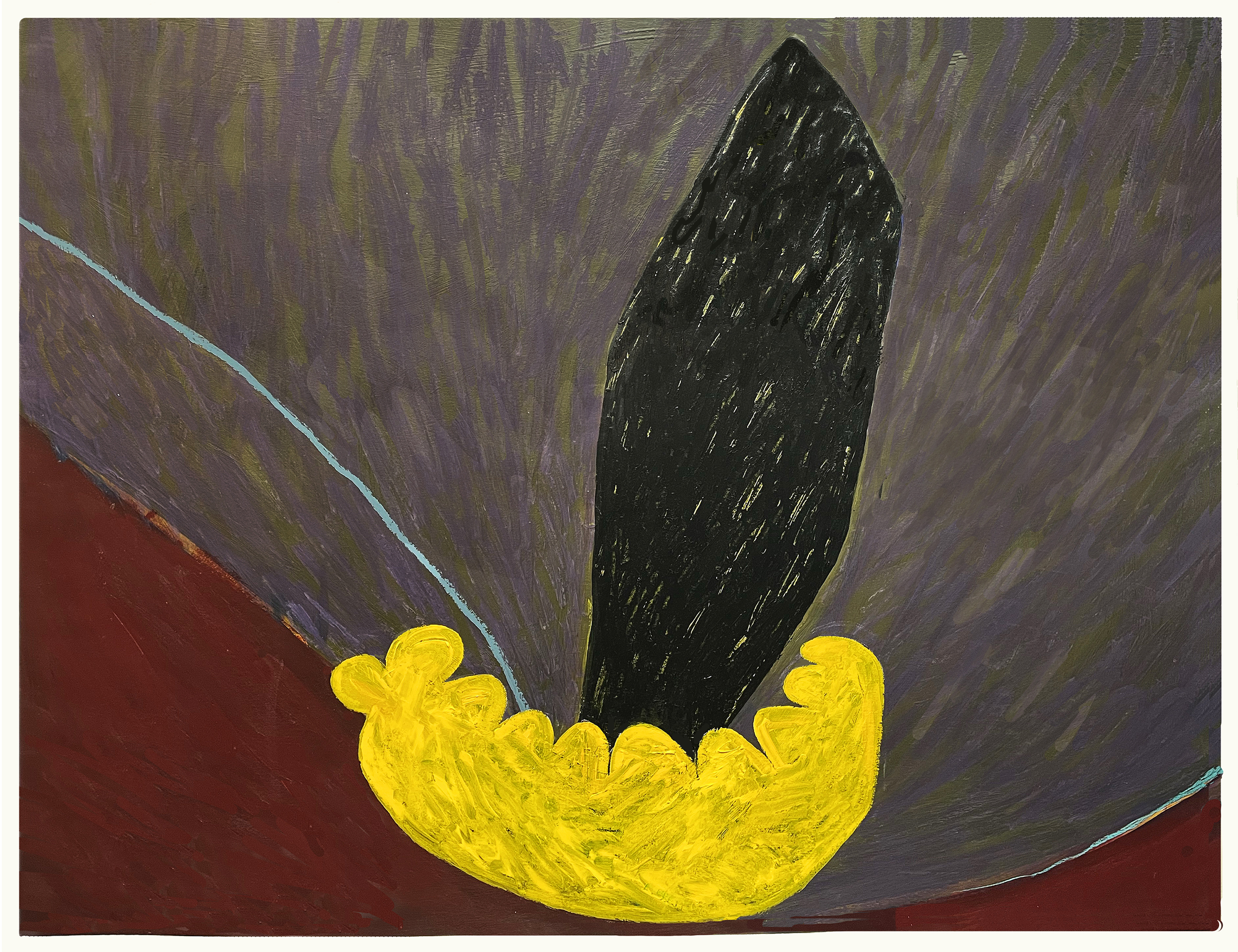 "Yellow Glove" 2026, painting, acrylic on paper, 38" x 50"