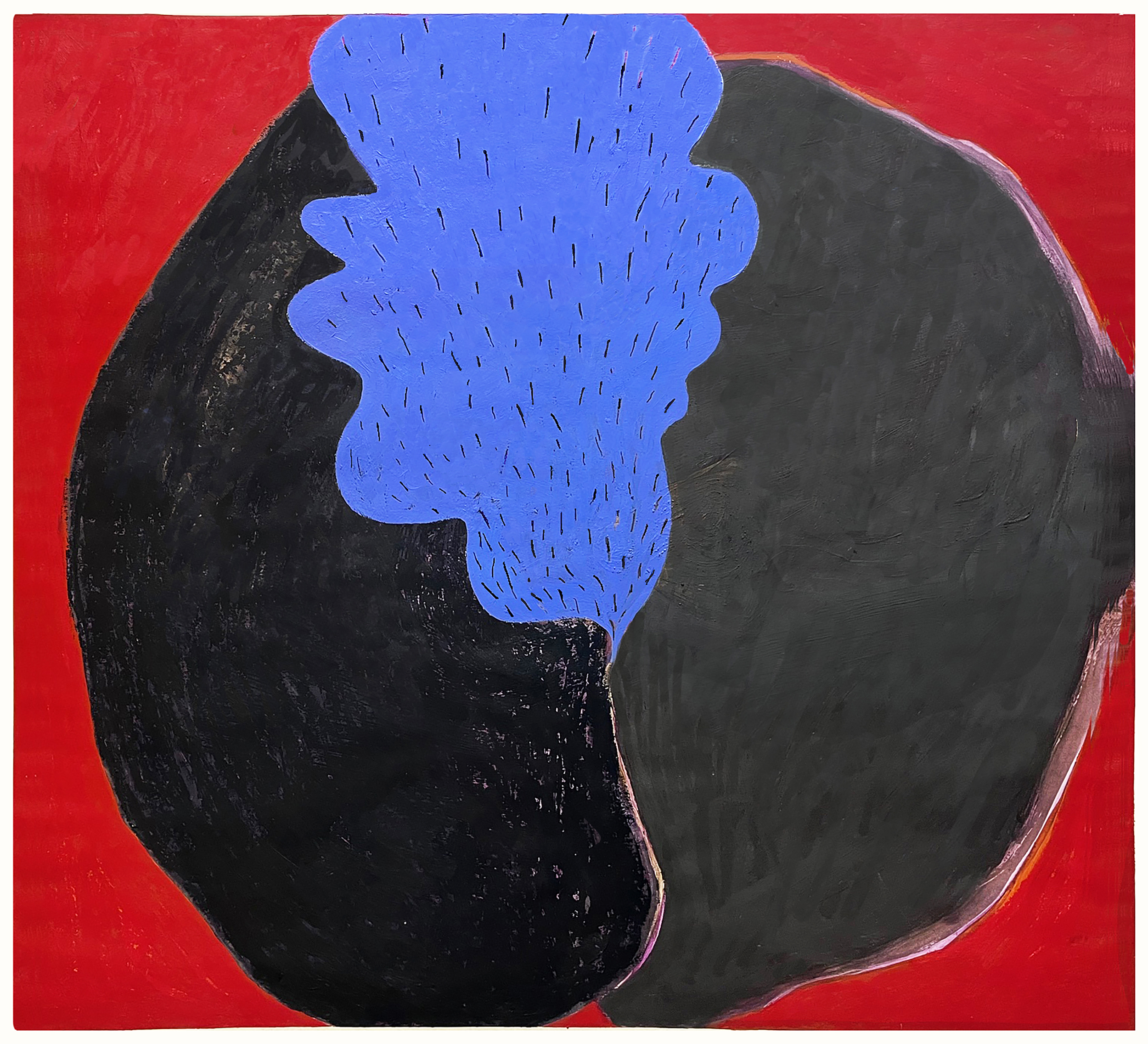 "Blue Leaf" 2026, painting, acrylic on paper, 32" x 45"