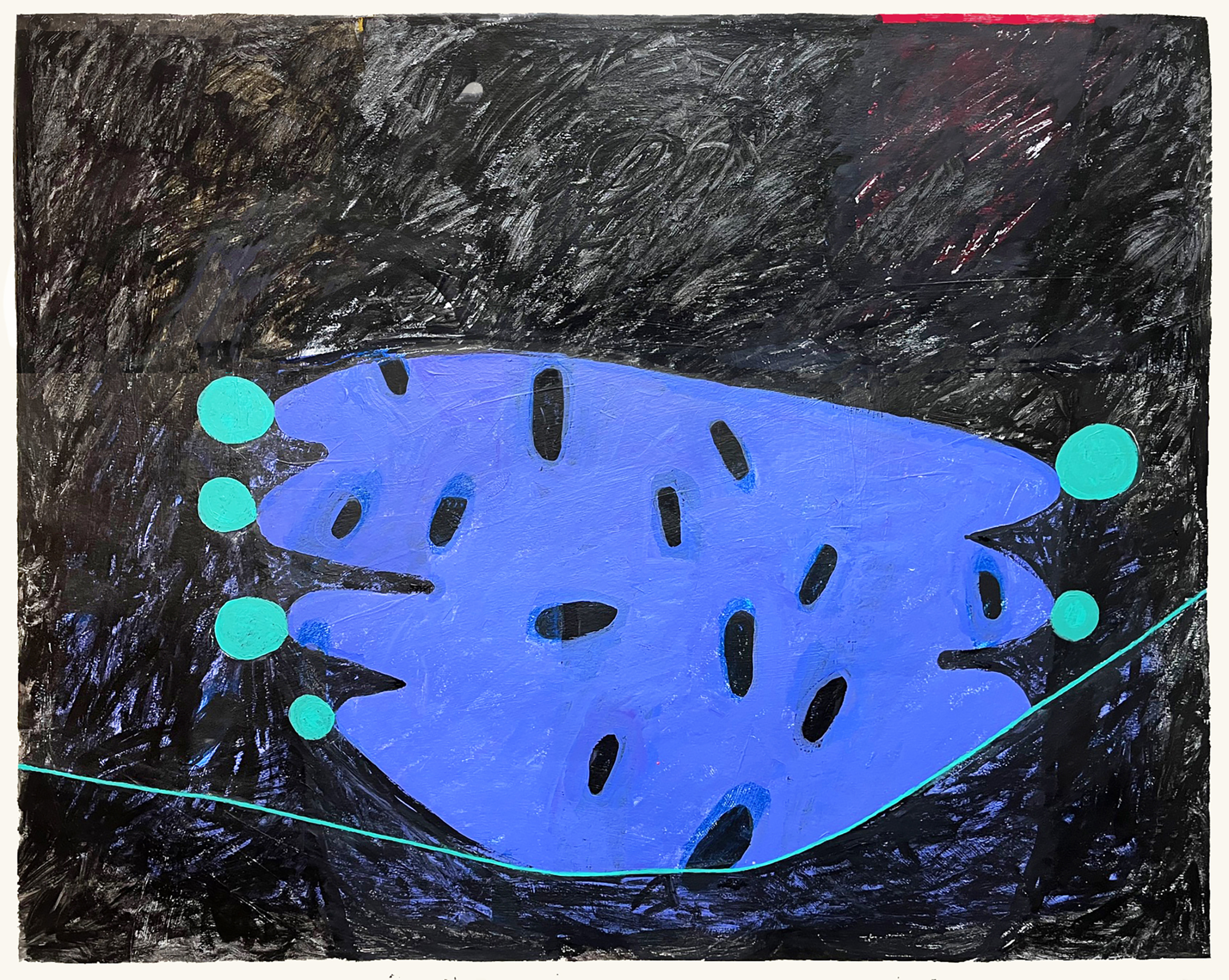 "Joker" 2026, painting, acrylic on paper, 35" x 45"