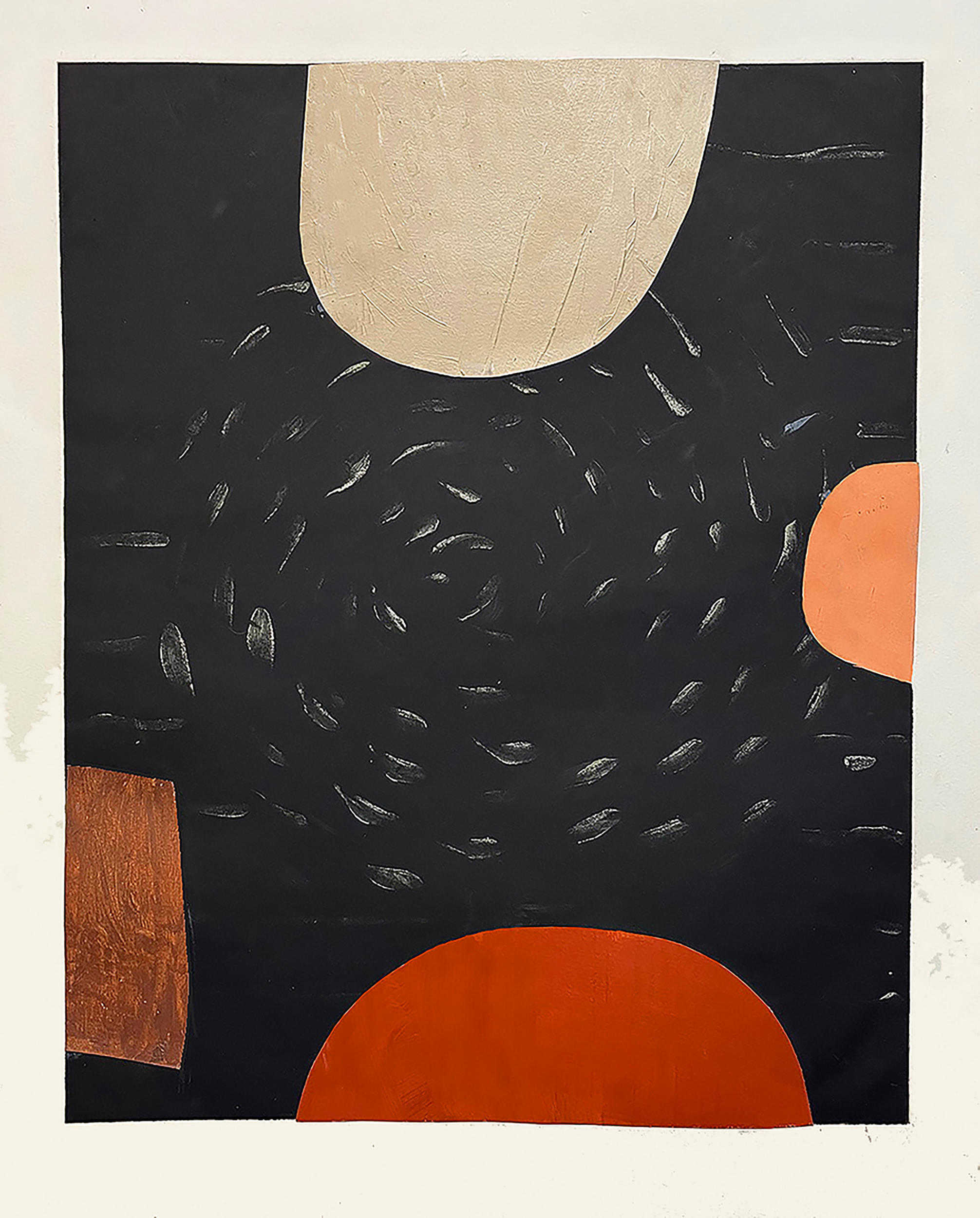"Hybrid 50 Galaxy" 2026, mixed media, collage on paper print, 18" x 24"