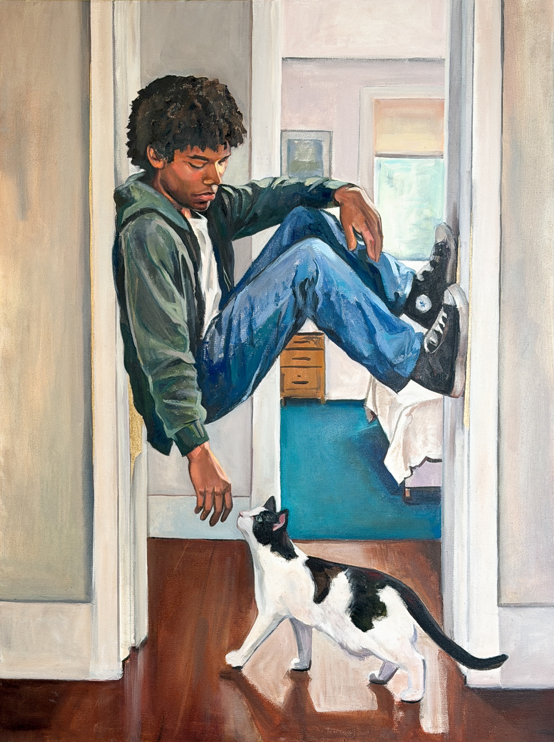 In Between, 2026, painting, oil on canvas, 48 x 36 in