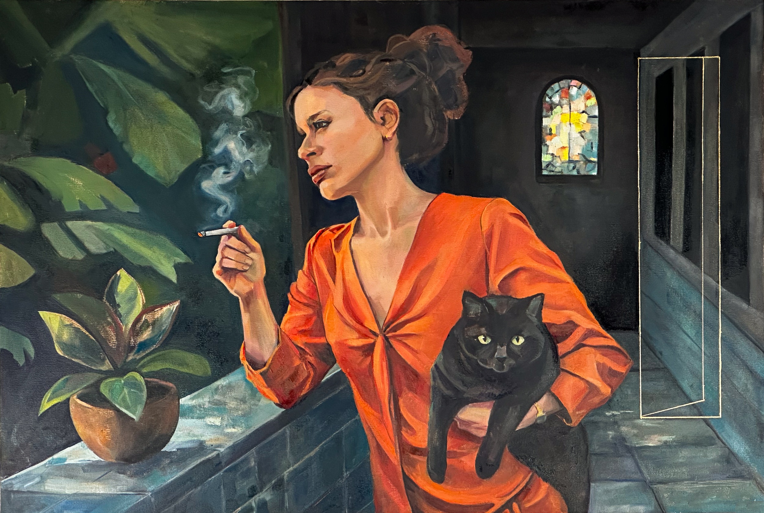 Near Paradise, 2026, painting, oil on canvas, 34 x 50 in