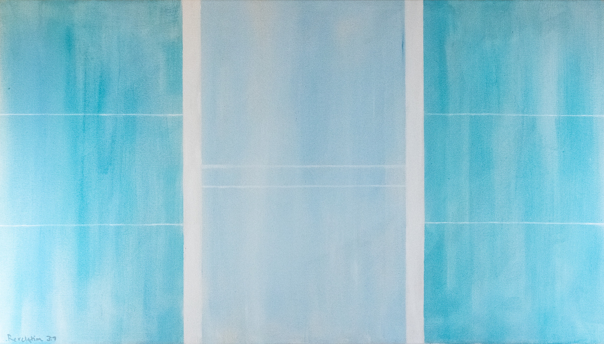 3:7, 2025, painting, acrylic on canvas, 26 x 46 in