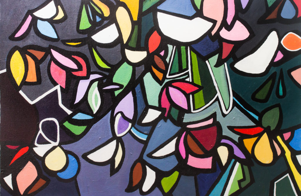 Here it Comes, 2016, acrylic on canvas, 16” x 24”