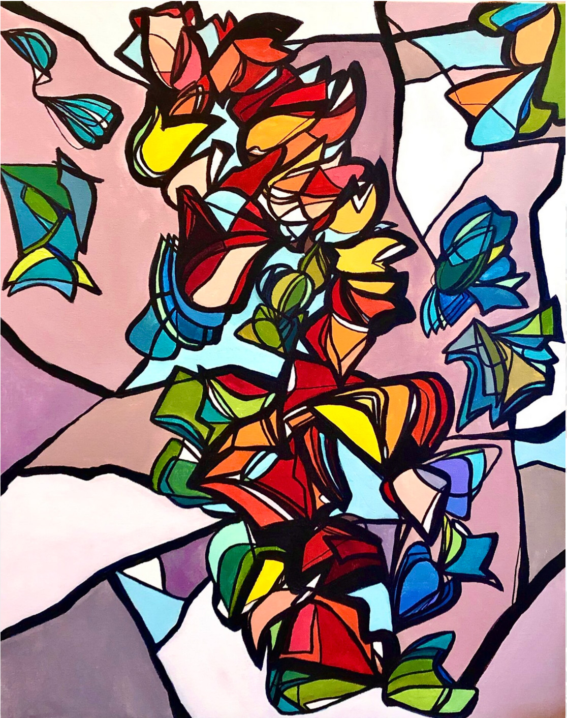 And So, July, 2021, acrylic on canvas, 18” x 24”