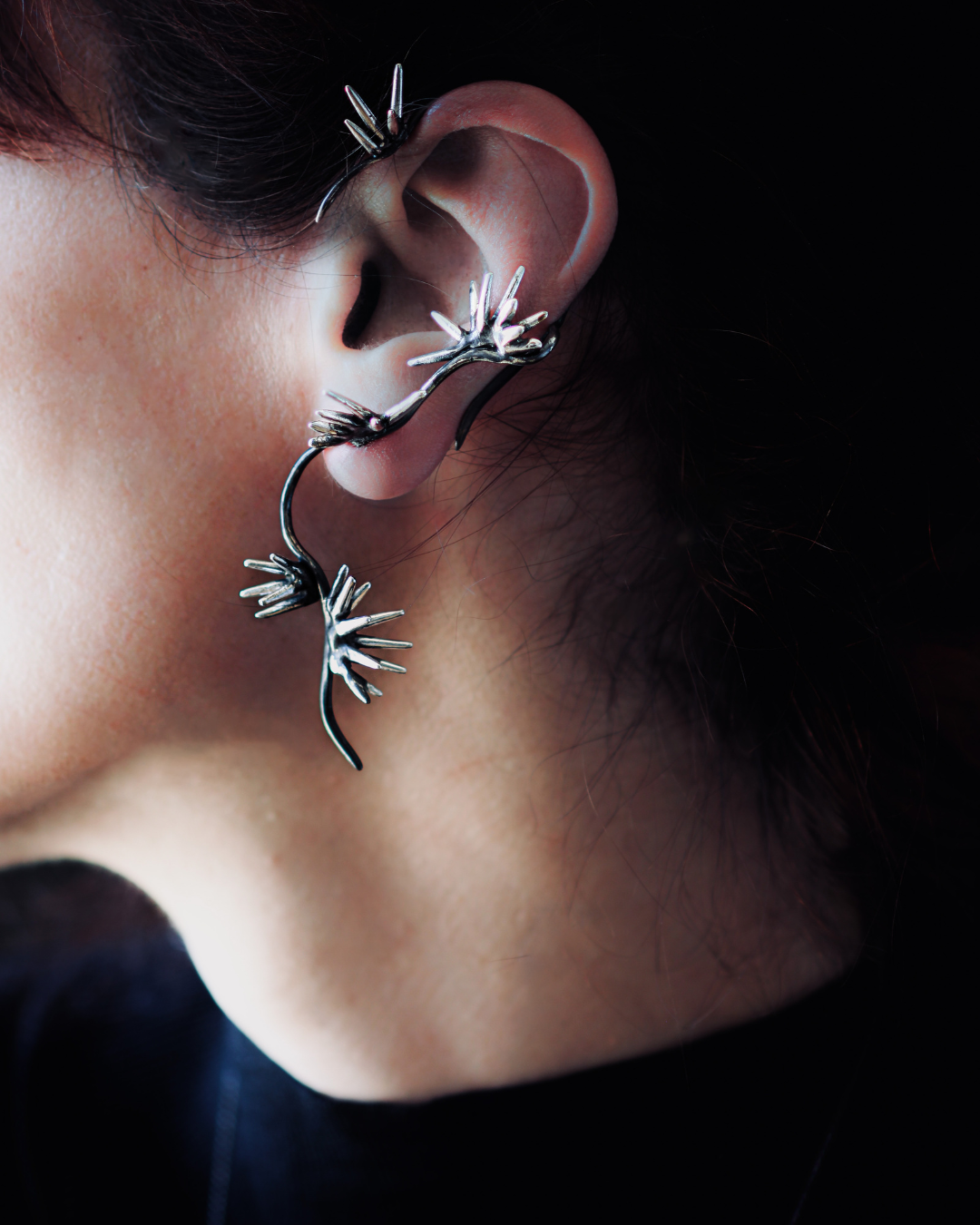 Beam Ear Cuff, 2026, Sterling Silver, 3.15" × 1.97" × 0.39" (model)