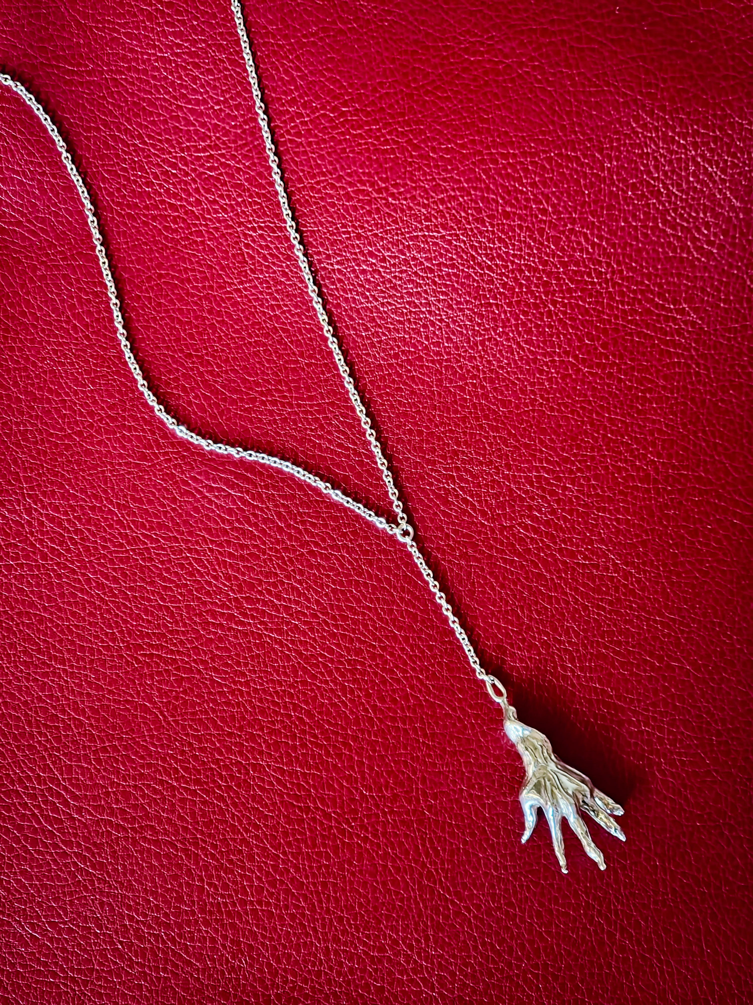 Hand of Ida Lariat Necklace, 2025, Sterling Silver