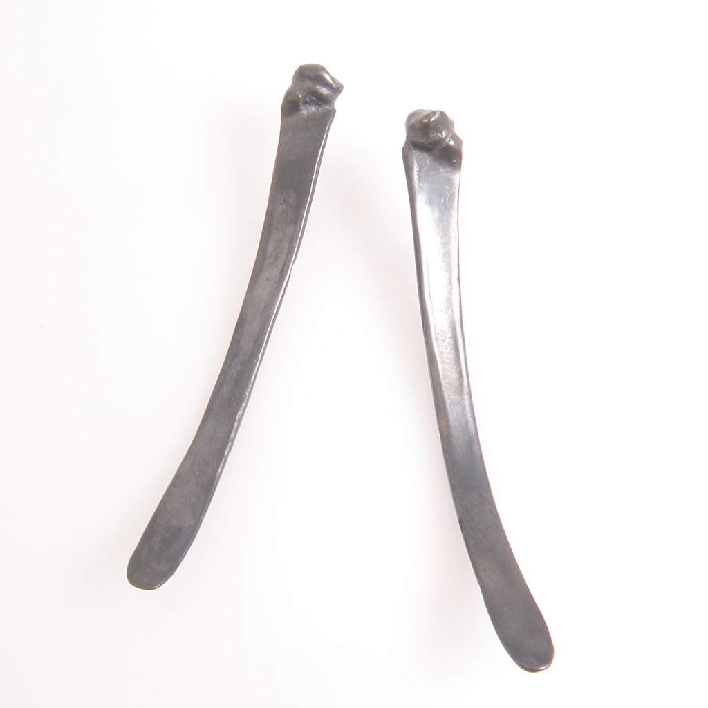 Whale Bone Earrings, Oxidized Sterling silver “Whale bone” earrings
