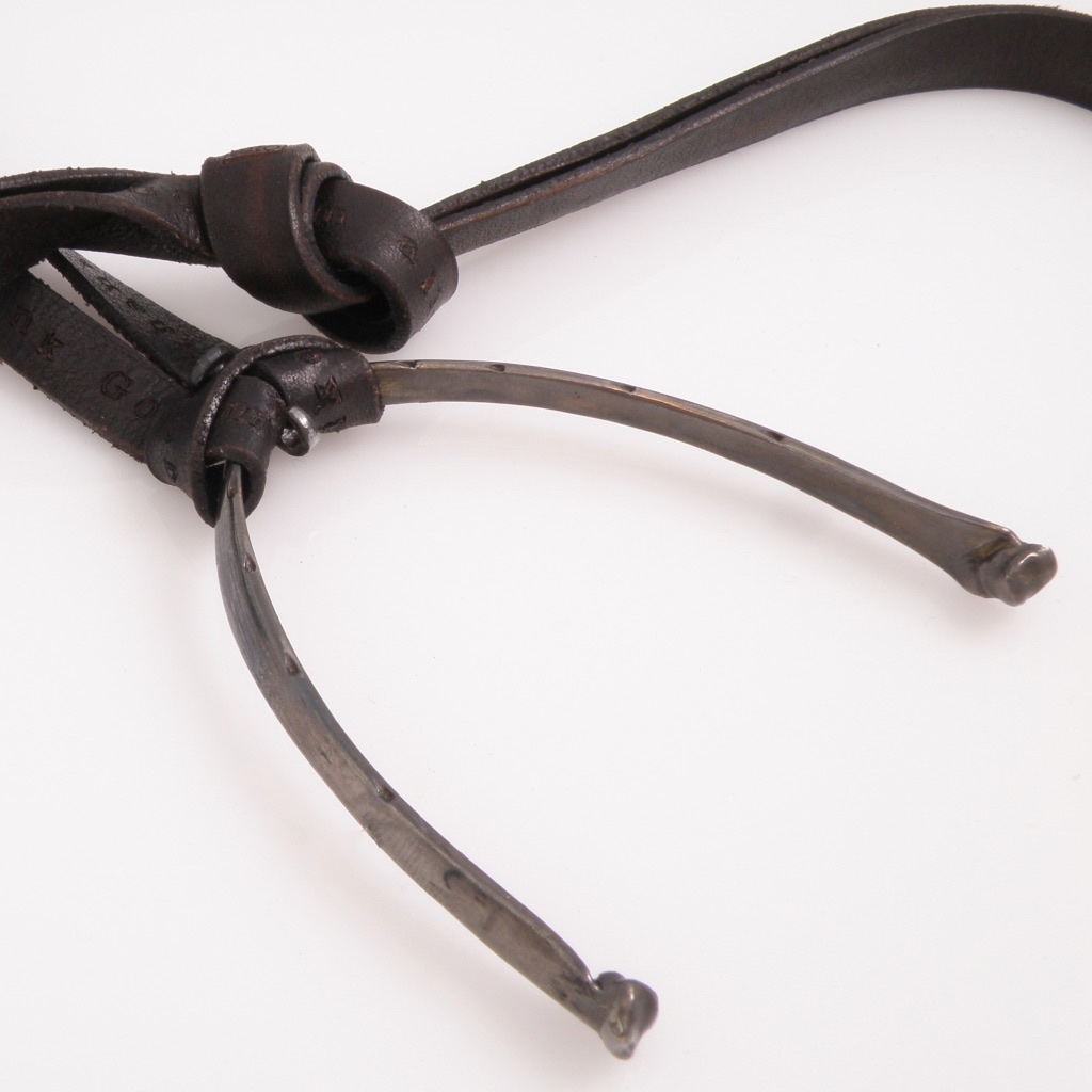 Whalebone Arch, Necklace in oxidized sterling silver with laser engraved leather strap “I thank god I’m alive”-Patti Smith.