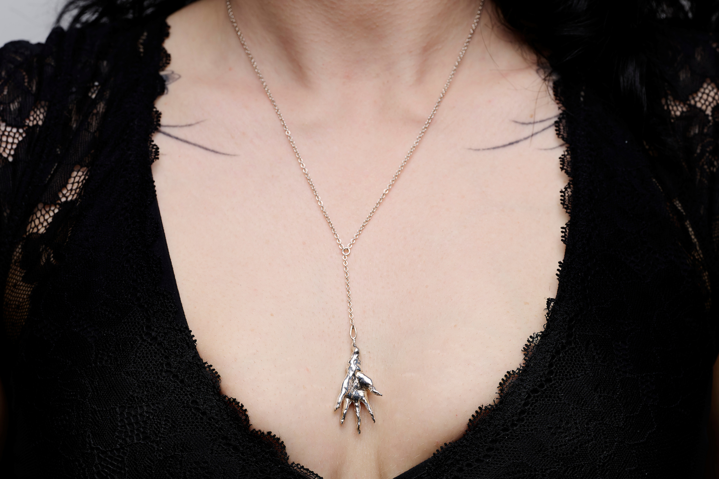 Hand of Ida Necklace, 2025, Sterling Silver