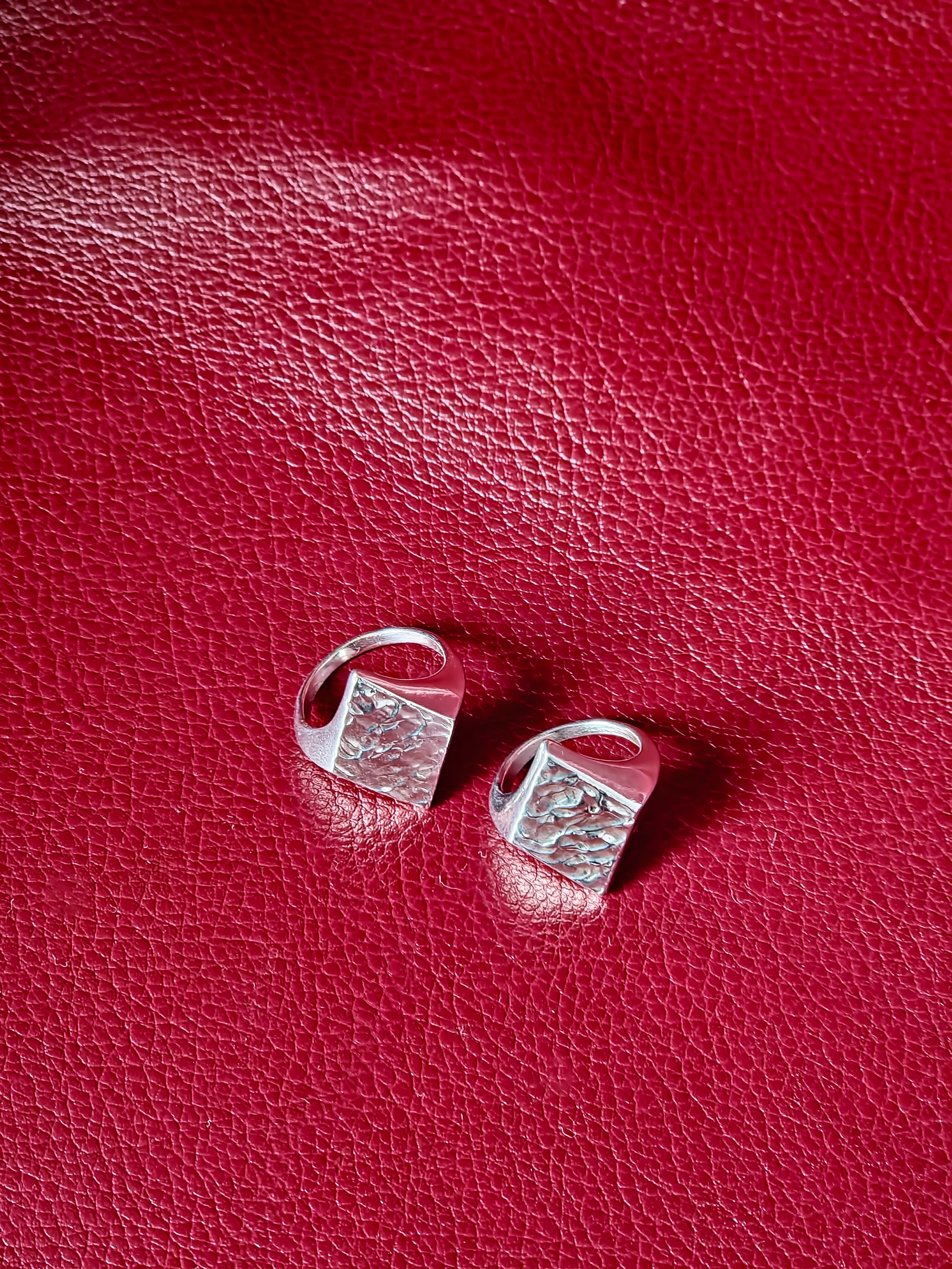 Diamond Signet Textured, 2025, sterling silver, 