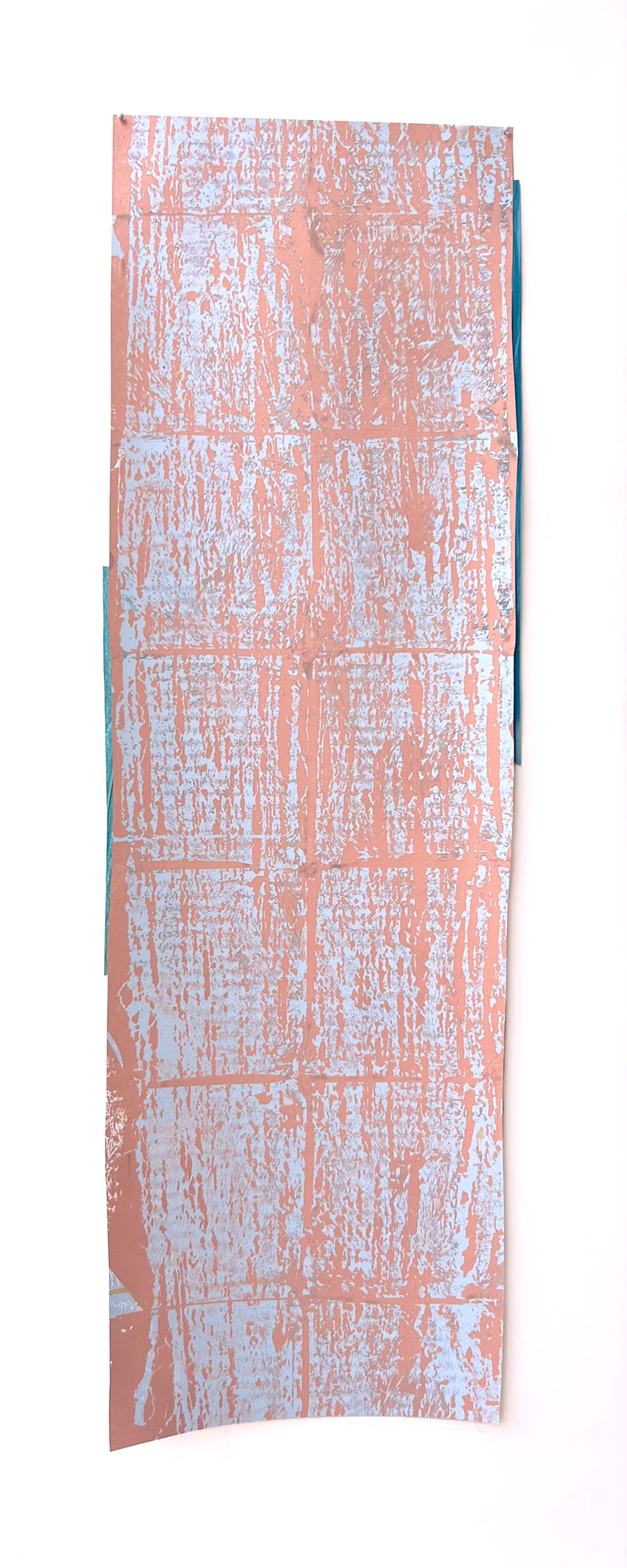 "Bracket No.6" 2026, Mixed Media including Gilding and Acrylic on Drafting Film, 40 x 16 inches
