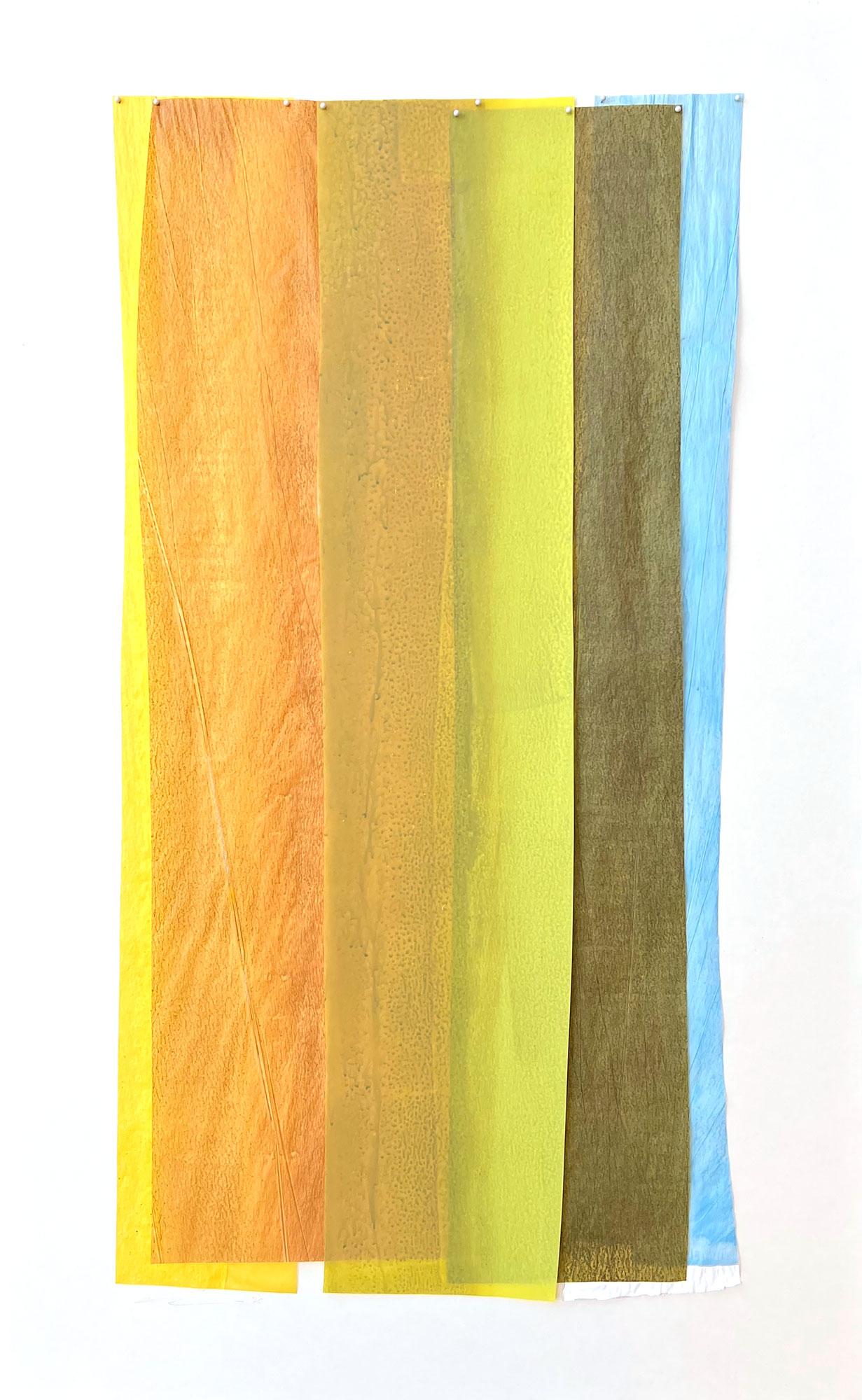 "Implied No.10" 2026, Mixed Media including Gilding and Acrylic on Paper, 39 x  24 inches
