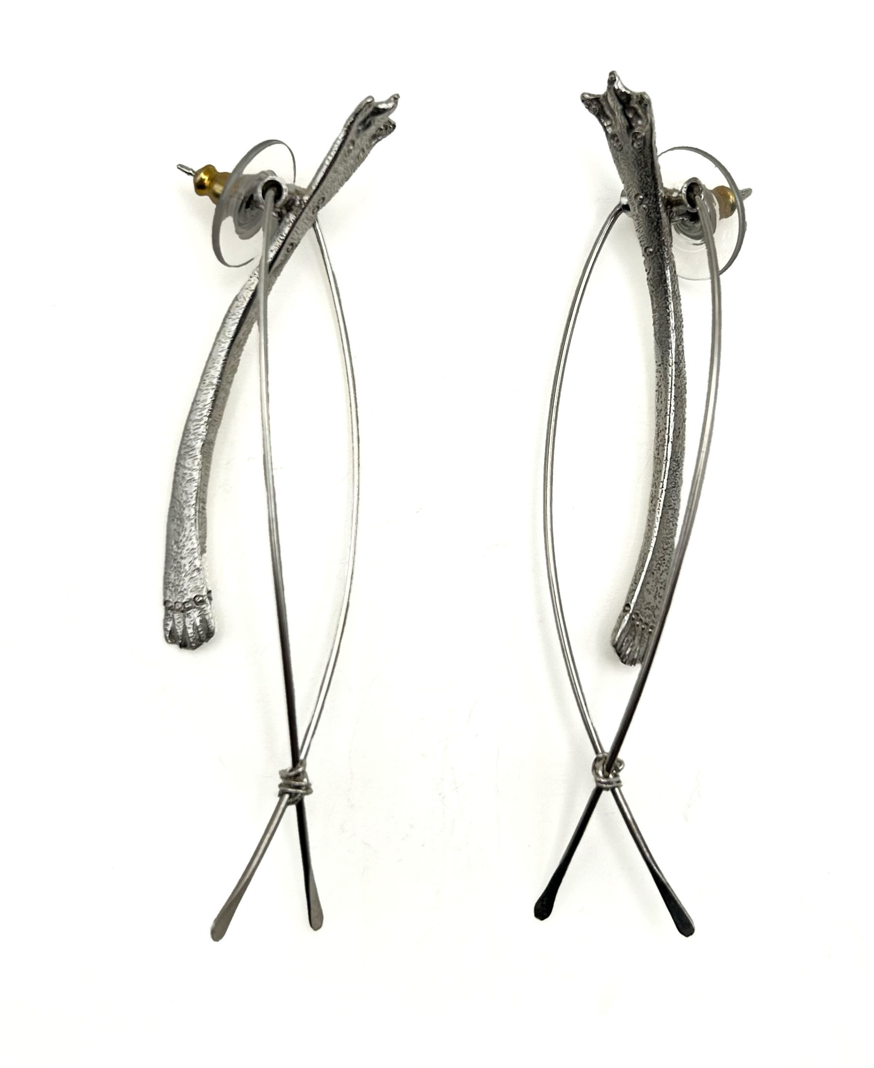 SS Whalebone earrings, Sterling silver