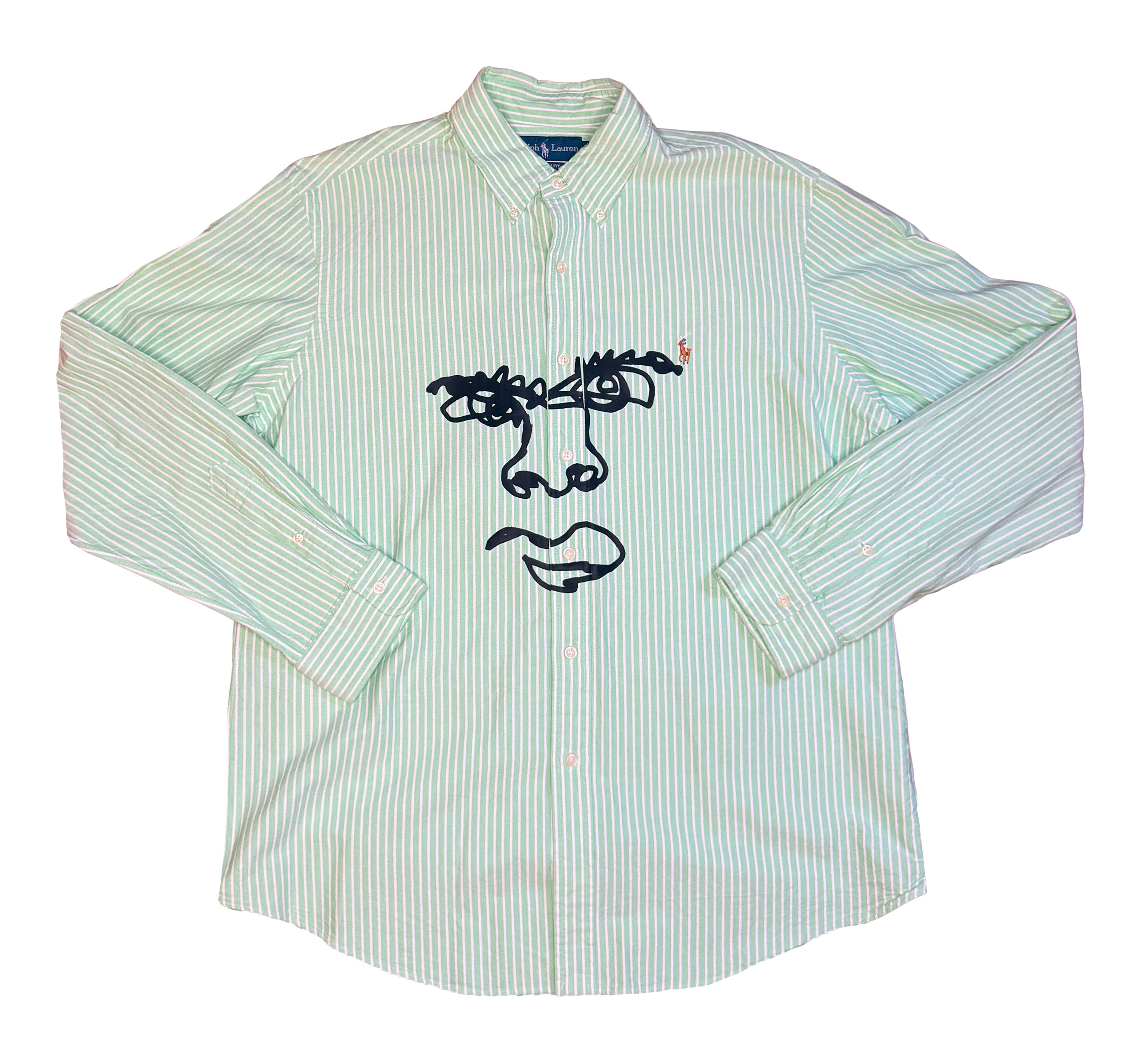 "Exhibit B" Print on polo button up