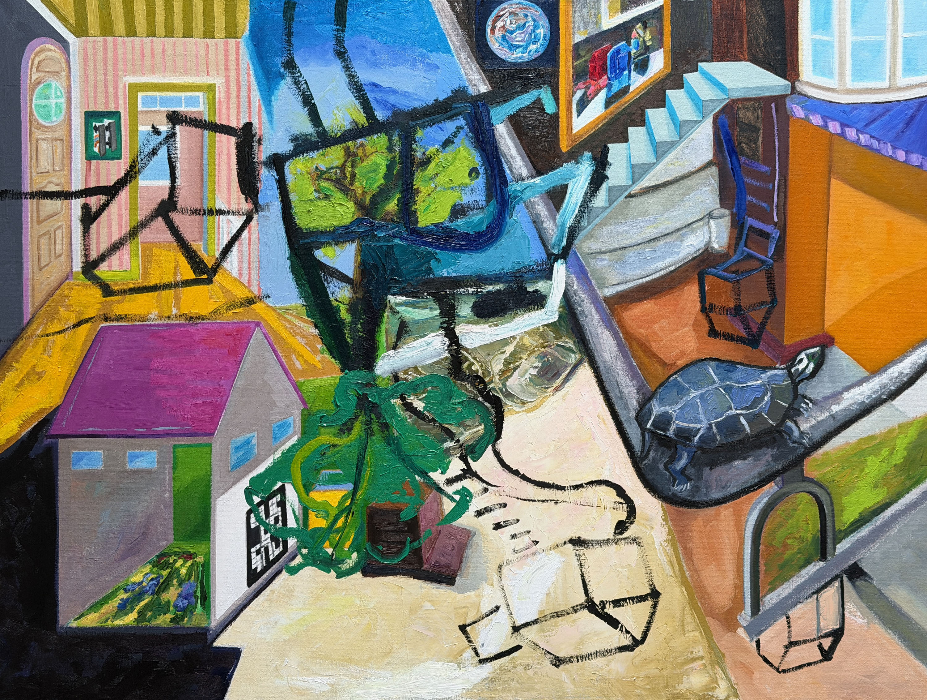 "New Jupiter" (Turtle Two), 2026, painting, oil on linen, 30” X 40”