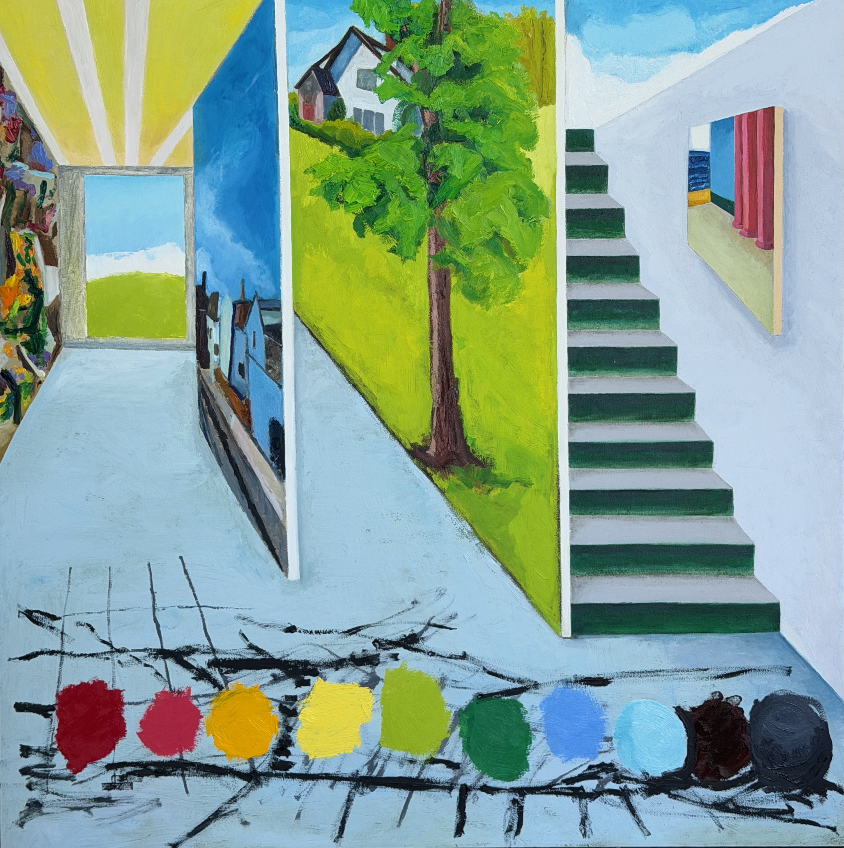 "Shaping My World" 2026, painting, oil on wood panel, 30” x 30”
