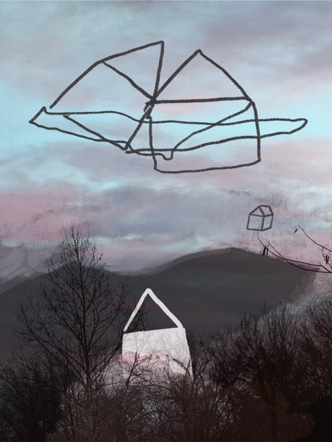 "Four Houses" 2026, digital print