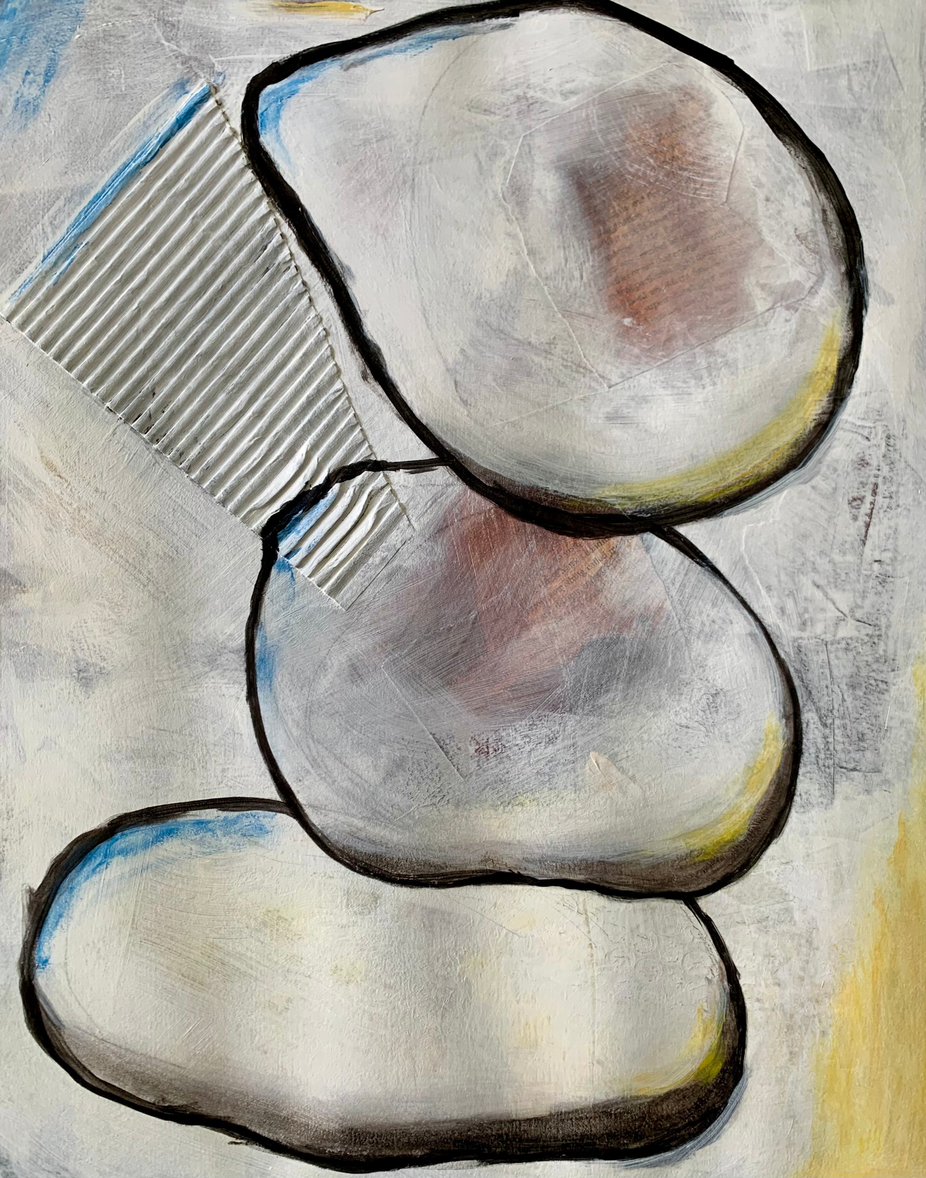 "Babel" acrylic and collage on paper, 16 x 20 inches