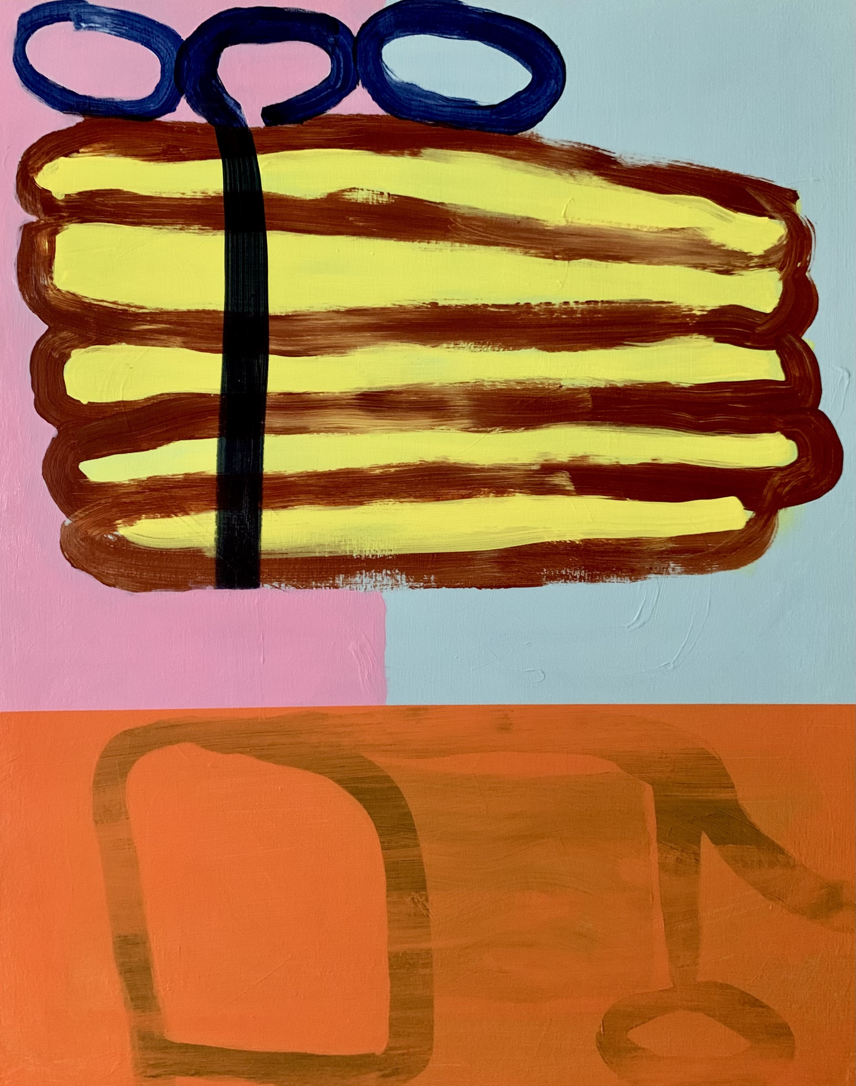 "Momo’s Pancakes & Blueberries" acrylic on cradled wood, 16 x 20 x 1.25 inches